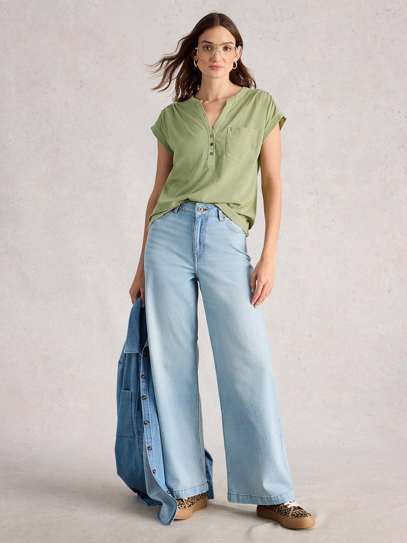  image of white-stuff-cecily-shirt-green
