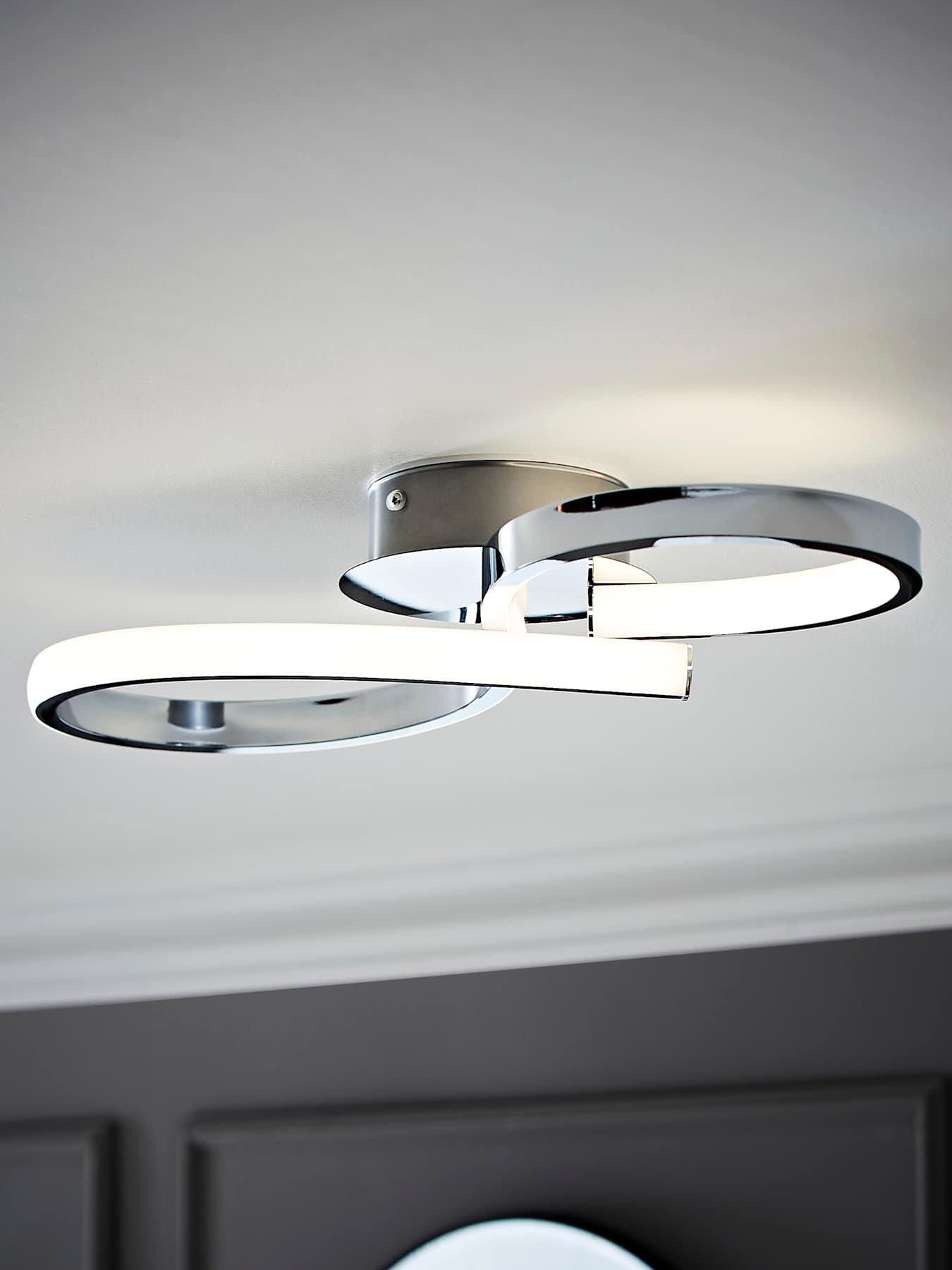 front image of valuelights-infinity-chrome-swirl-ip44-integrated-led-ceiling-light