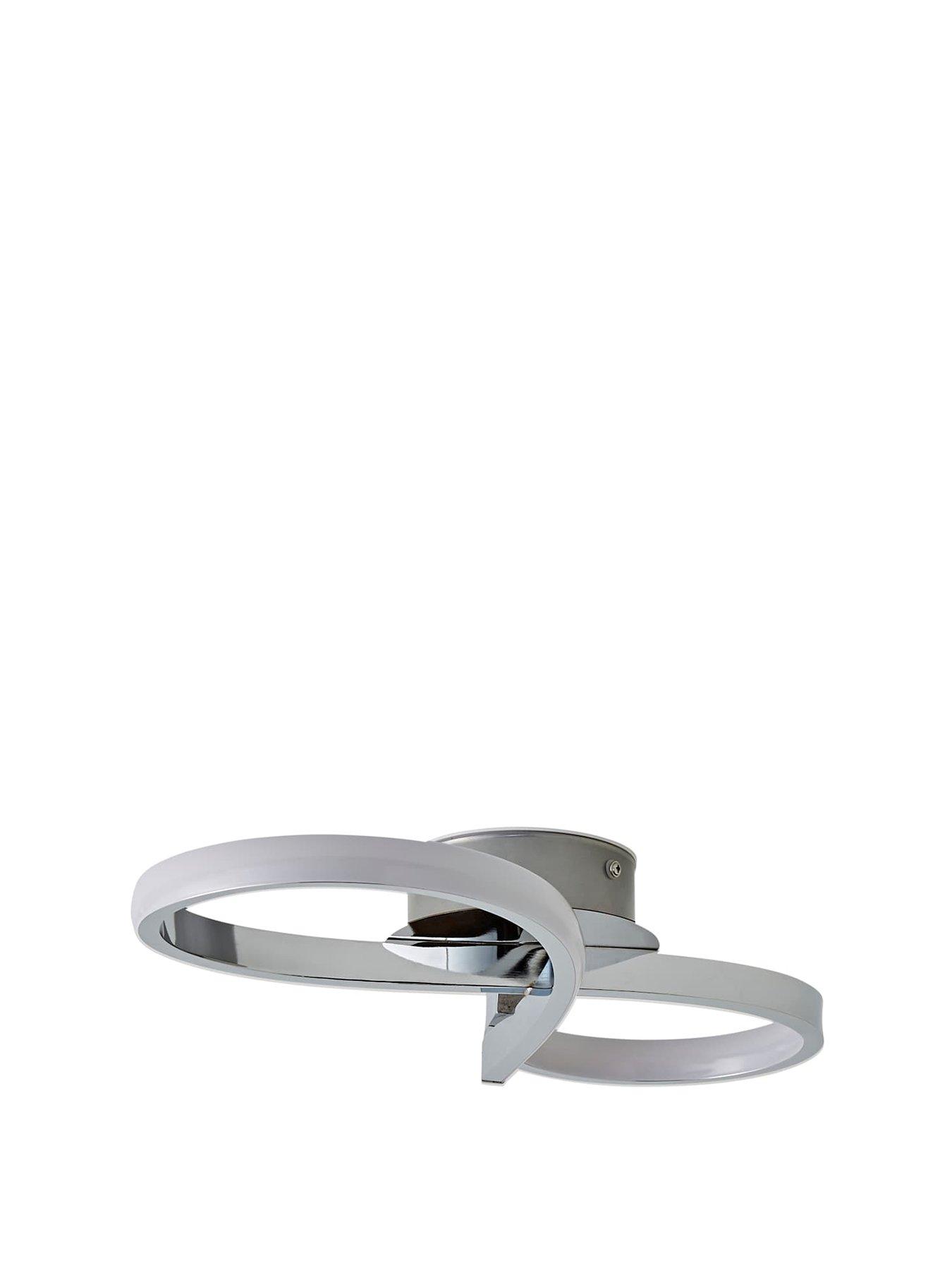  image of valuelights-infinity-chrome-swirl-ip44-integrated-led-ceiling-light