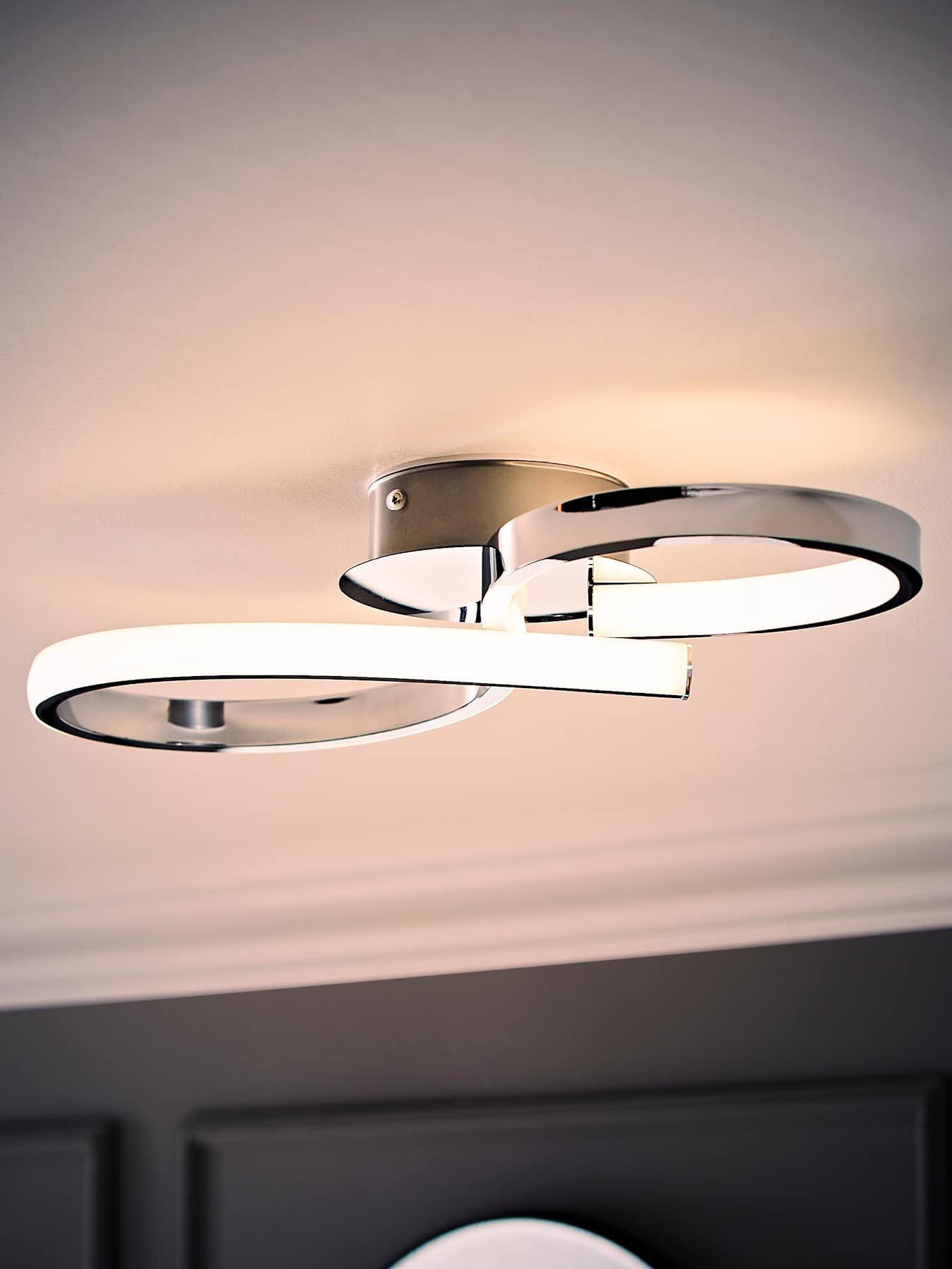  image of valuelights-infinity-chrome-swirl-ip44-integrated-led-ceiling-light