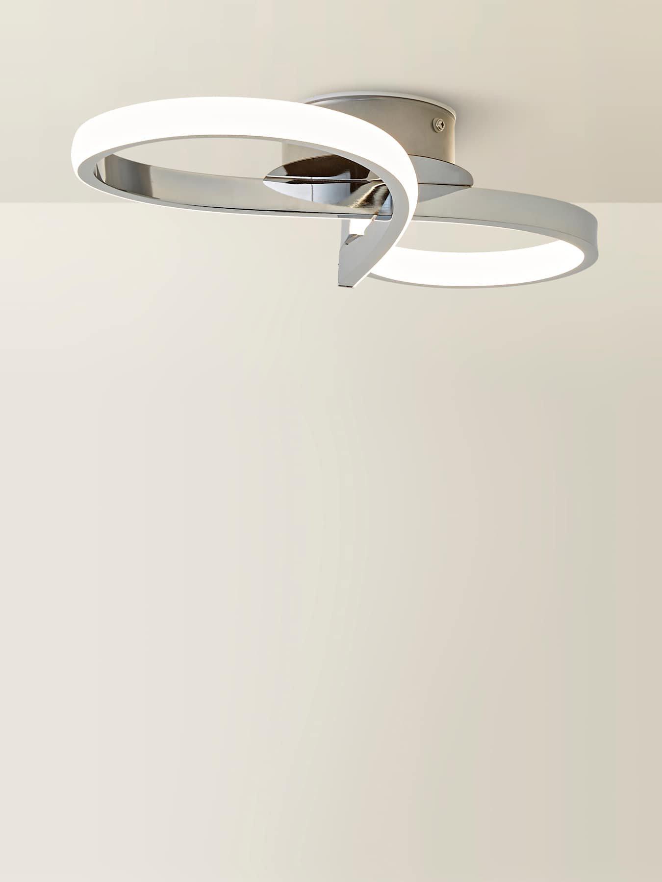  image of valuelights-infinity-chrome-swirl-ip44-integrated-led-ceiling-light