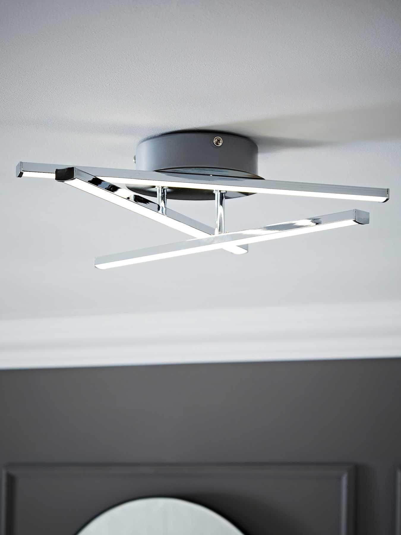 ValueLights Infinity Chrome Adjustable Crossover IP44 Integrated LED Ceiling Light