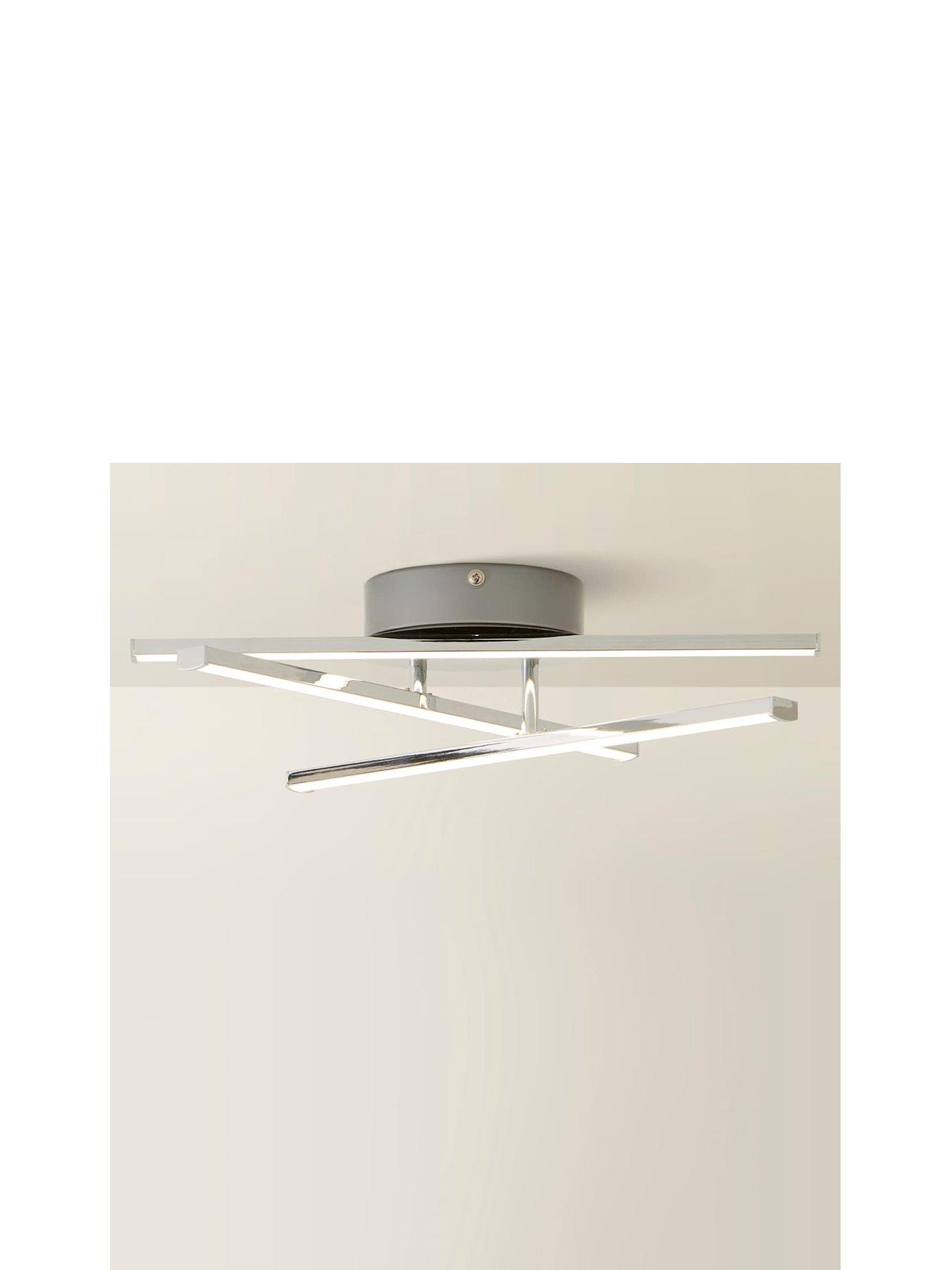  image of valuelights-infinity-chrome-adjustable-crossover-ip44-integrated-led-ceiling-light