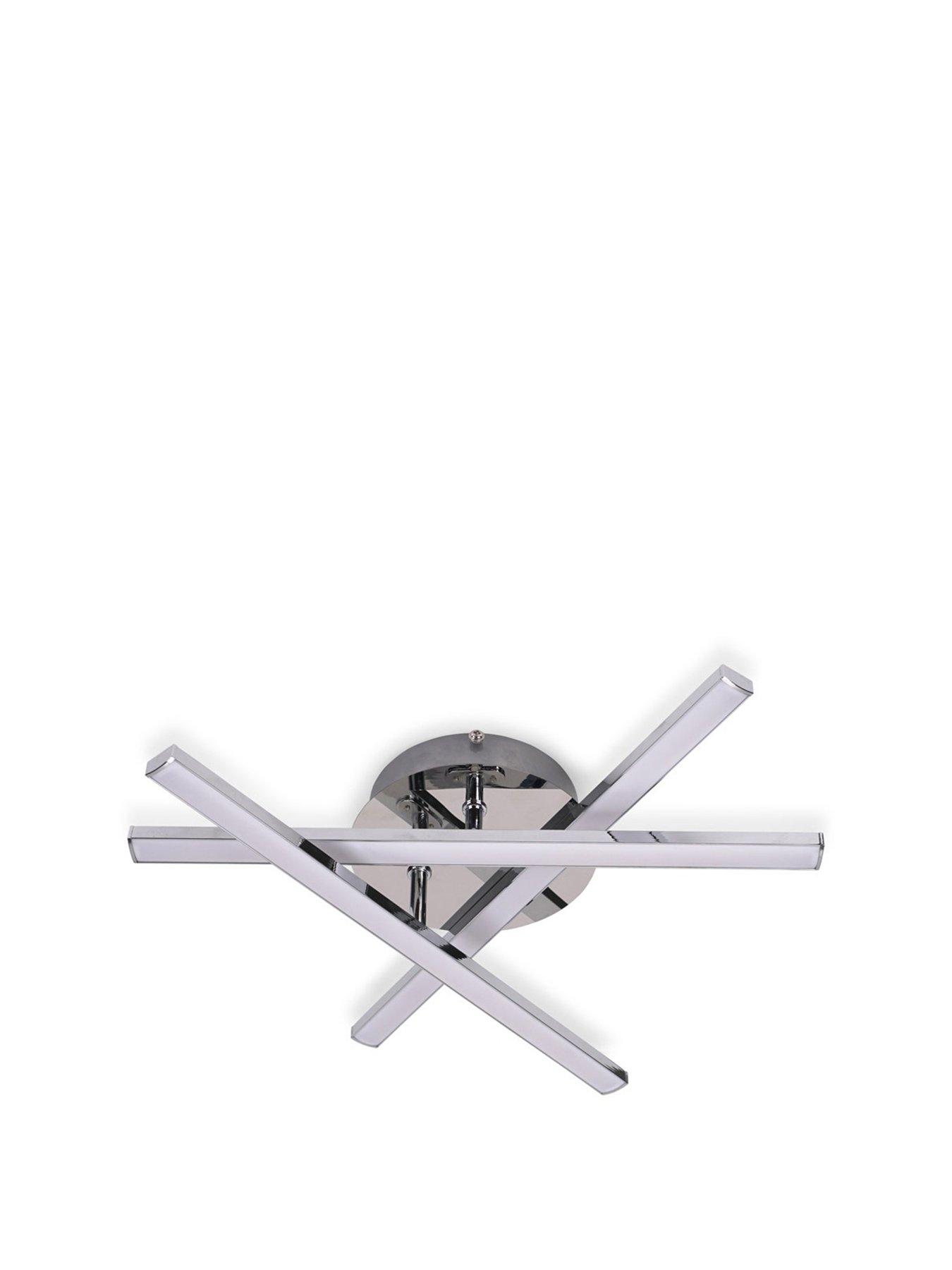Image 2 of 5 of ValueLights Infinity Chrome Adjustable Crossover IP44 Integrated LED Ceiling Light