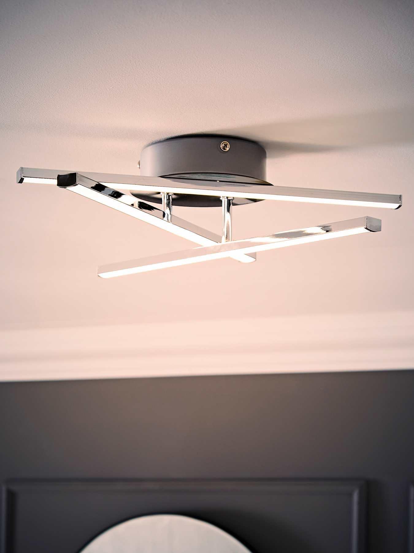  image of valuelights-infinity-chrome-adjustable-crossover-ip44-integrated-led-ceiling-light