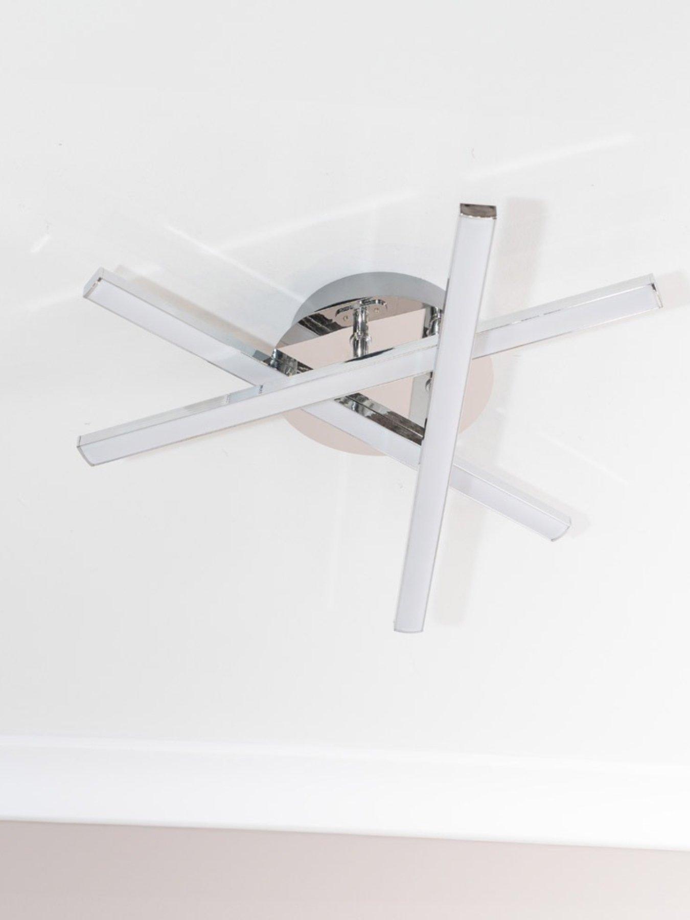 Image 5 of 5 of ValueLights Infinity Chrome Adjustable Crossover IP44 Integrated LED Ceiling Light