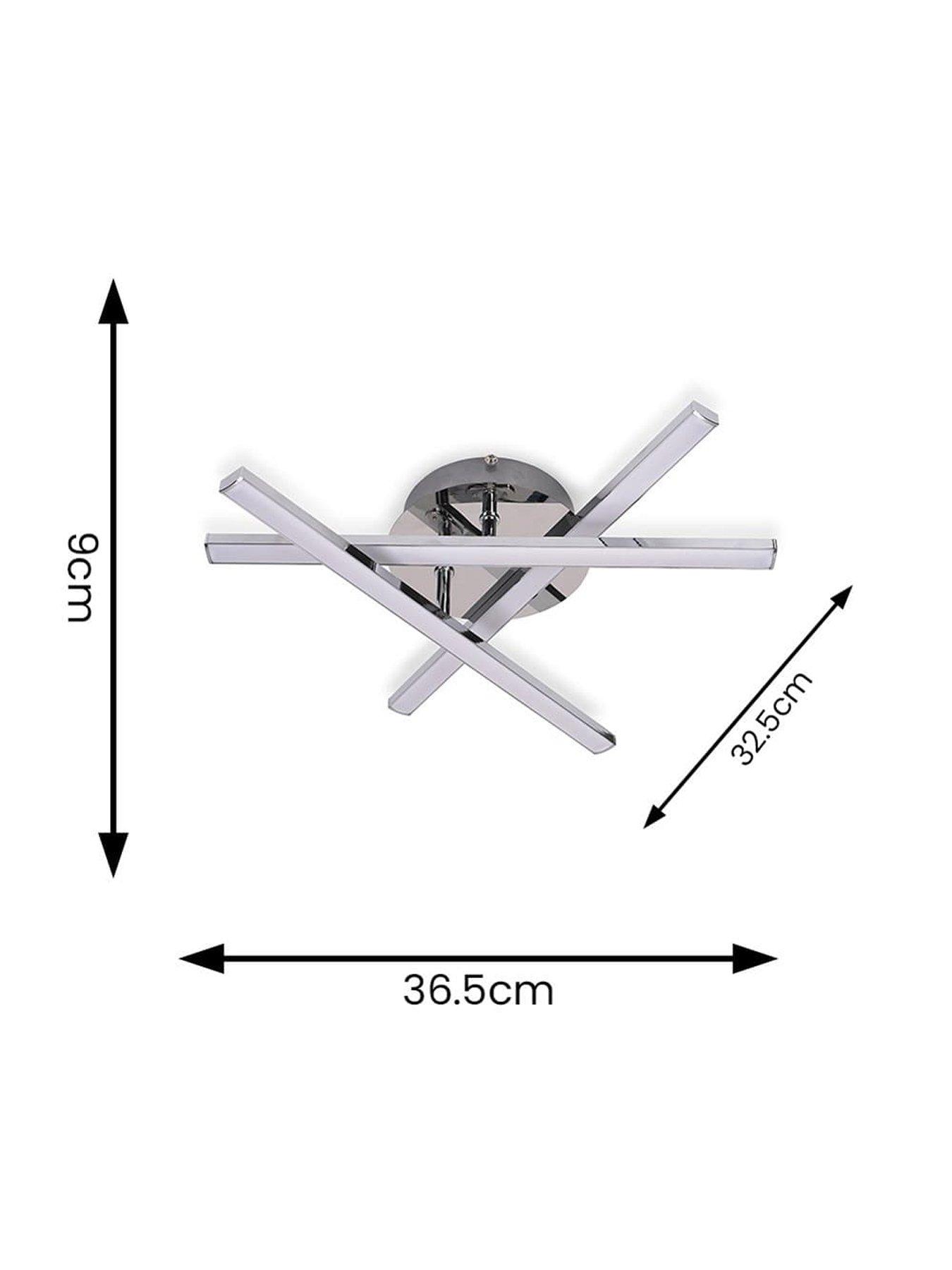  image of valuelights-infinity-chrome-adjustable-crossover-ip44-integrated-led-ceiling-light