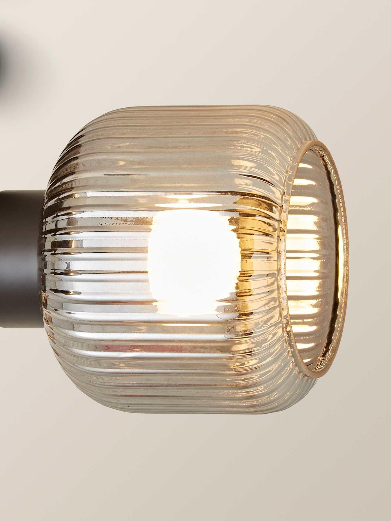 Image 4 of 6 of ValueLights Calpe 3 Way Matte Black Adjustable Ceiling Spotlight with Ribbed Smoked Shades