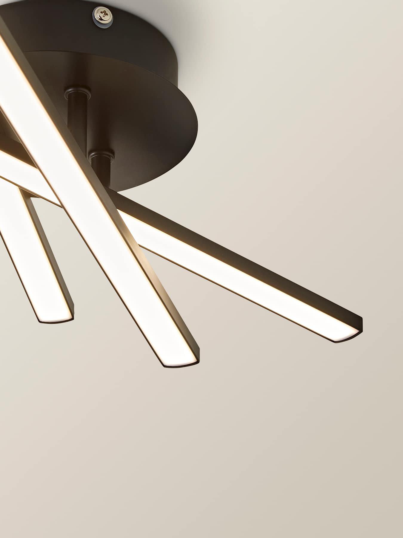 Image 4 of 6 of ValueLights Infinity Black Adjustable Crossover IP44 Integrated LED Ceiling Light