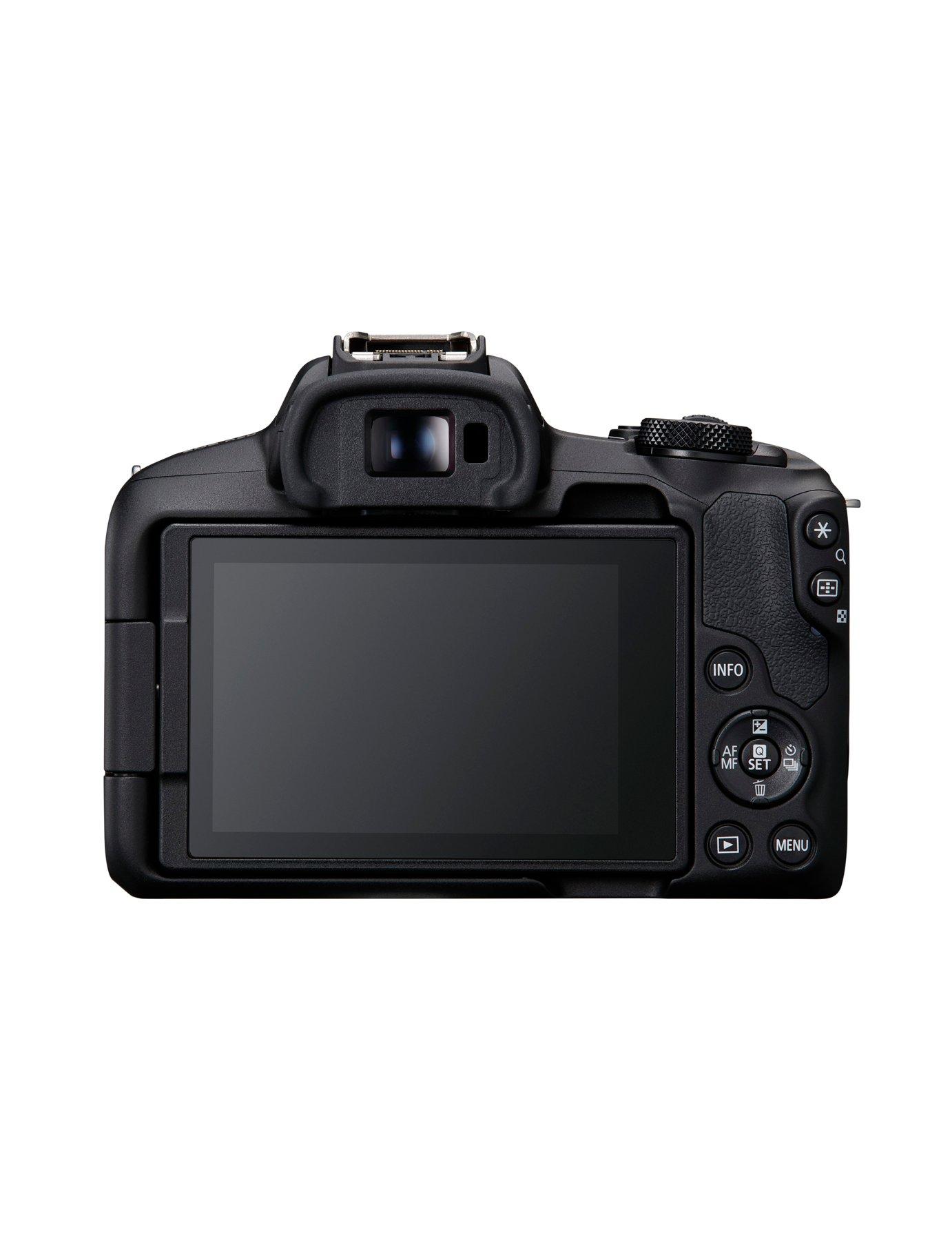  image of canon-eos-r50-camera-with-rf-s-18-45mm-lens-cp1500-printer-kp-36ip-36-shots-black