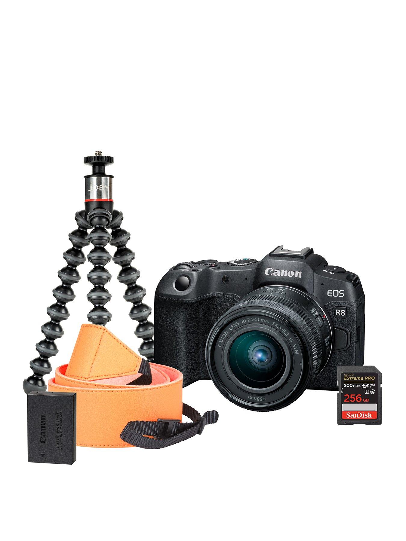 Image 1 of 5 of Canon EOS R8 Camera Kit with RF-S 24-50mm Lens, Sandisk 256GB SD, Neck Strap, Joby Gorillapod 500 &amp; Additional LP-E17 Battery
