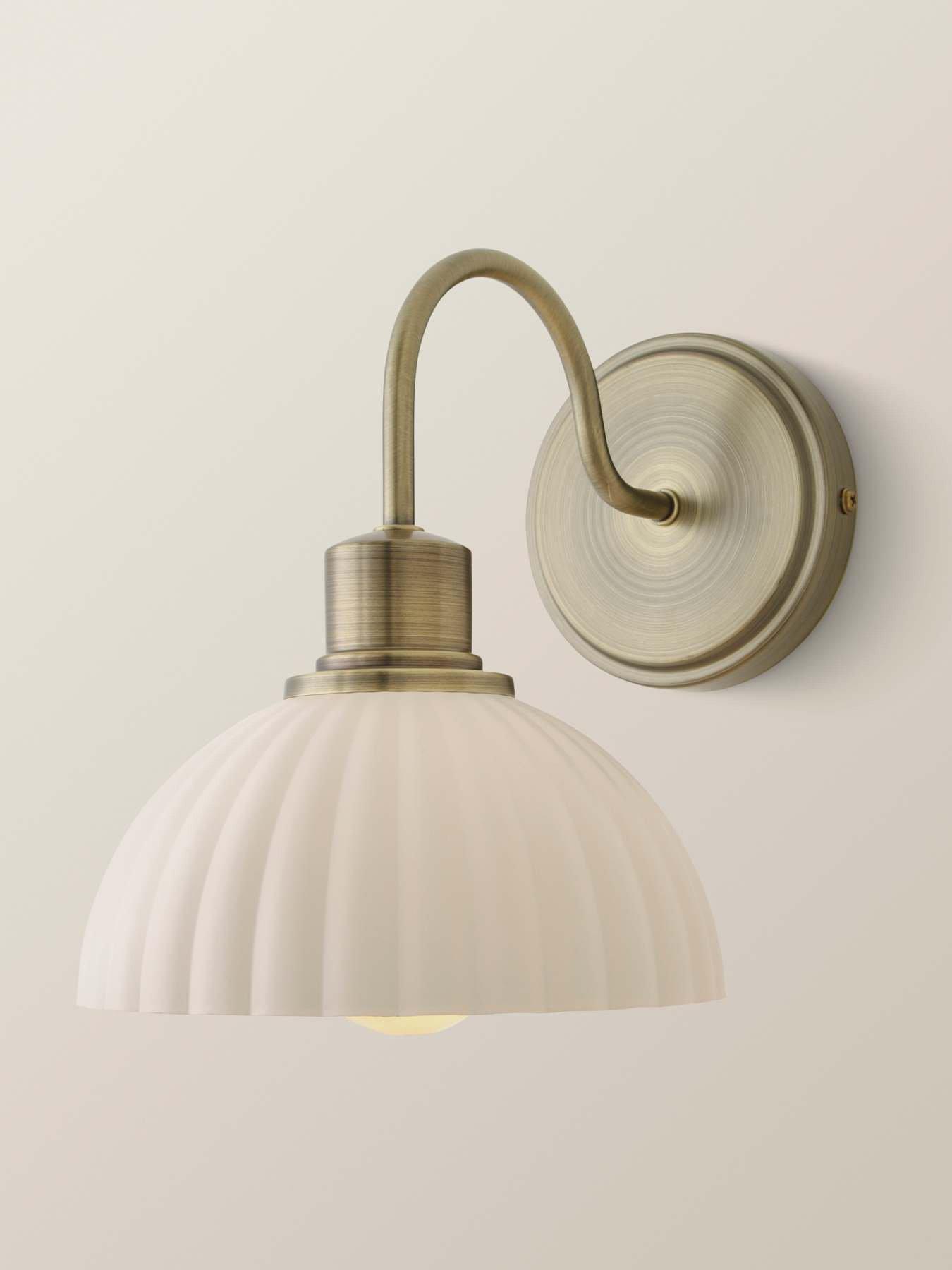 ValueLights Bourton Antique Gold Ribbed Dome Wall Light