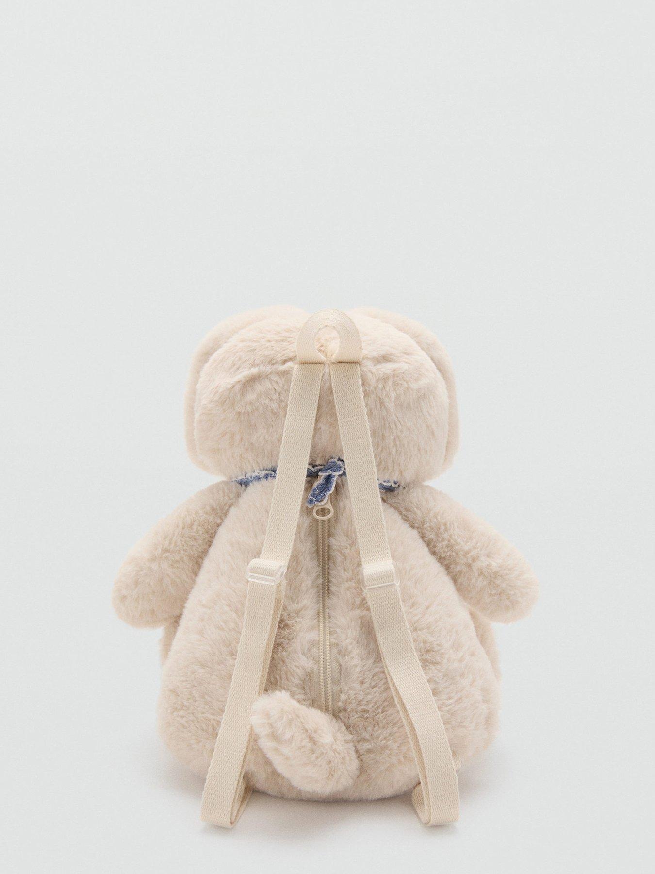 Image 3 of 4 of Mango Younger Girls Fluffy Doggy Backpack - Beige