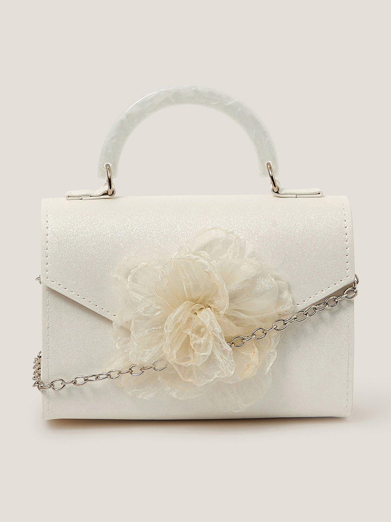 Monsoon Girls Organza Flower Bag - Ivory