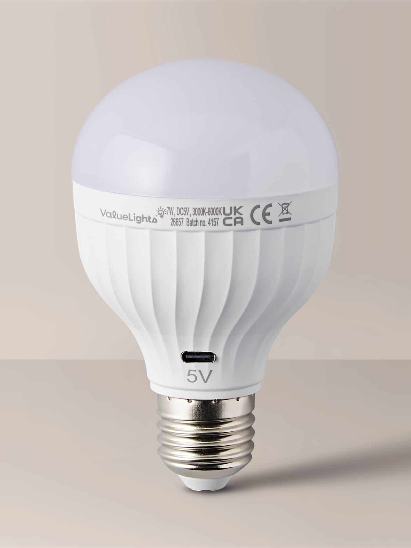  image of valuelights-pack-of-2-e27-usb-rechargeable-light-bulbs-with-remote-control