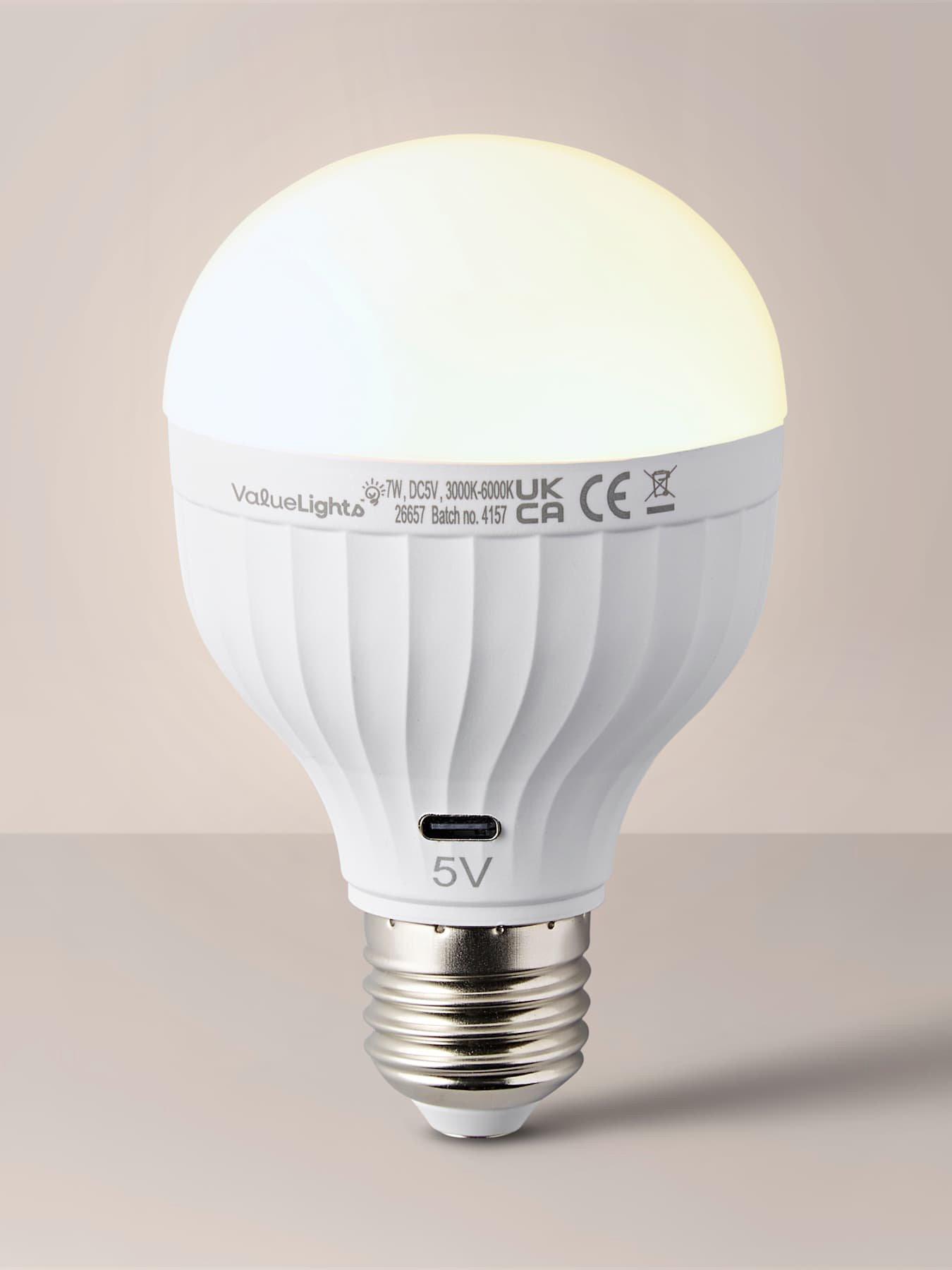  image of valuelights-pack-of-2-e27-usb-rechargeable-light-bulbs-with-remote-control