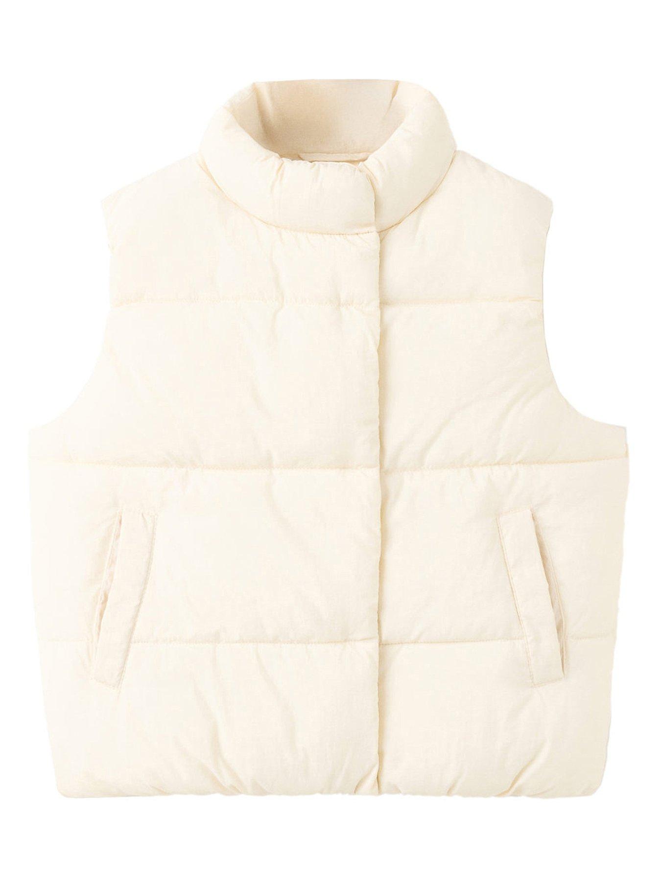Mango Younger Girls Padded Gilet - Cream