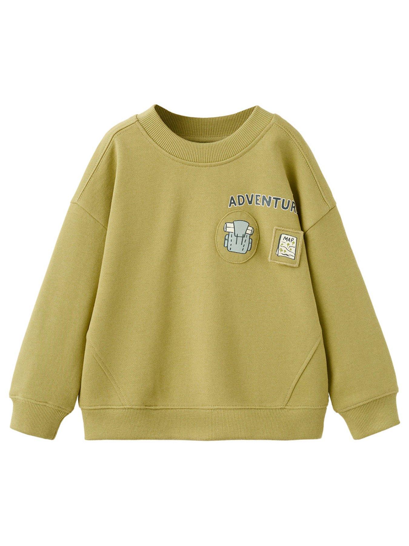  image of mango-younger-boys-explore-sweatshirt-bright-green
