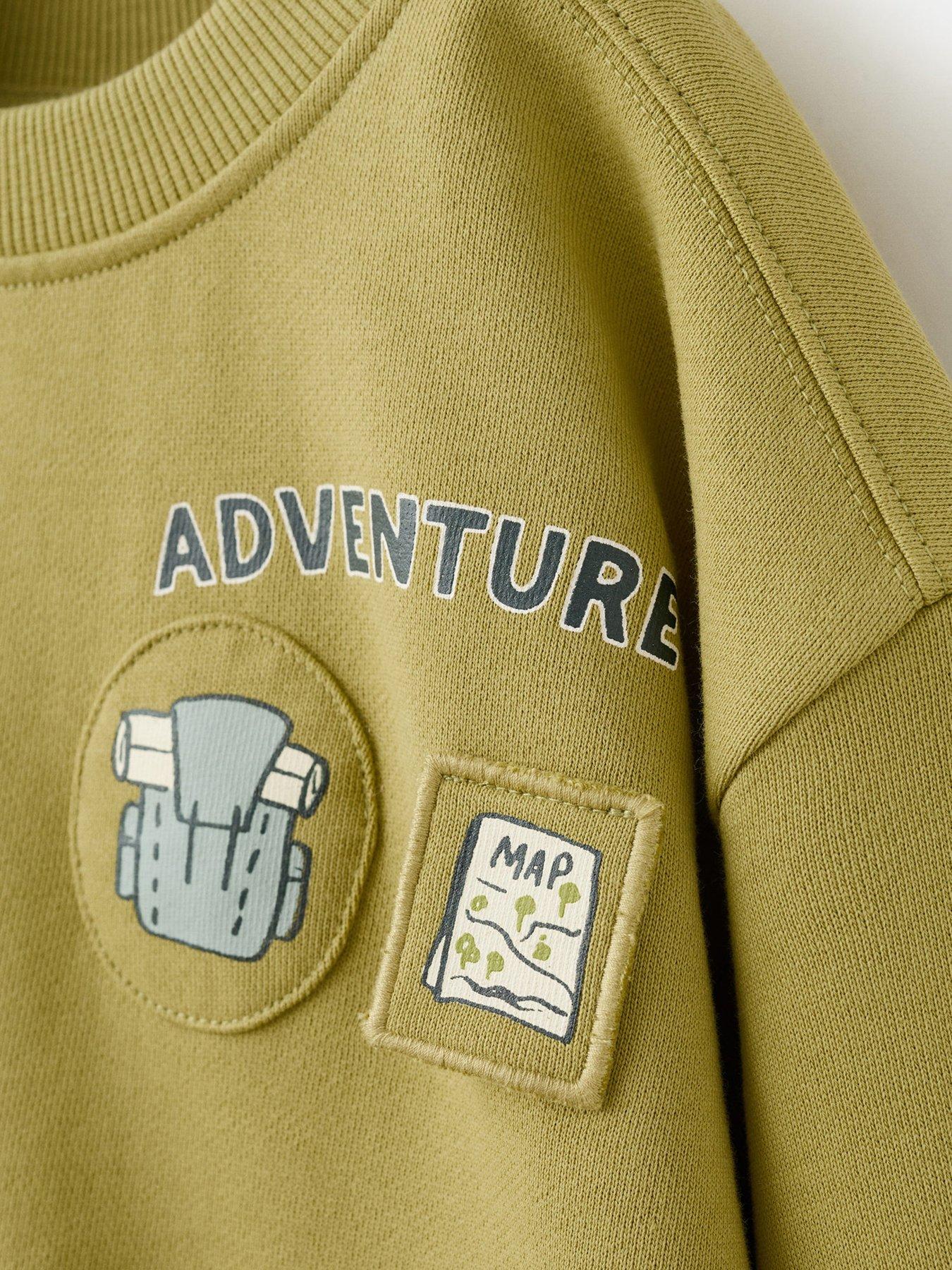  image of mango-younger-boys-explore-sweatshirt-bright-green