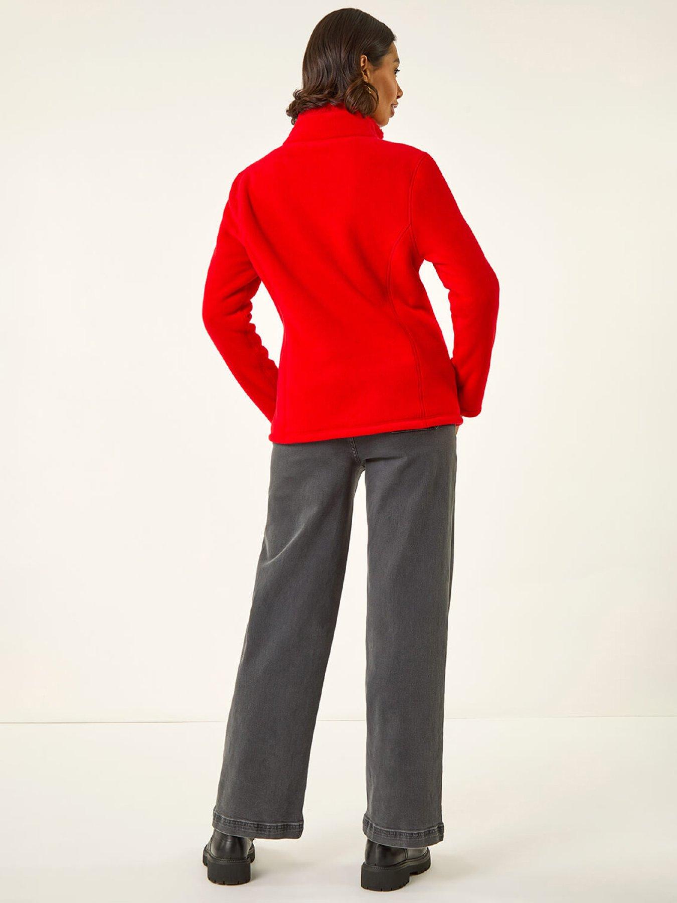 Image 2 of 5 of Roman Reversible Fleece Zip Jacket - Red
