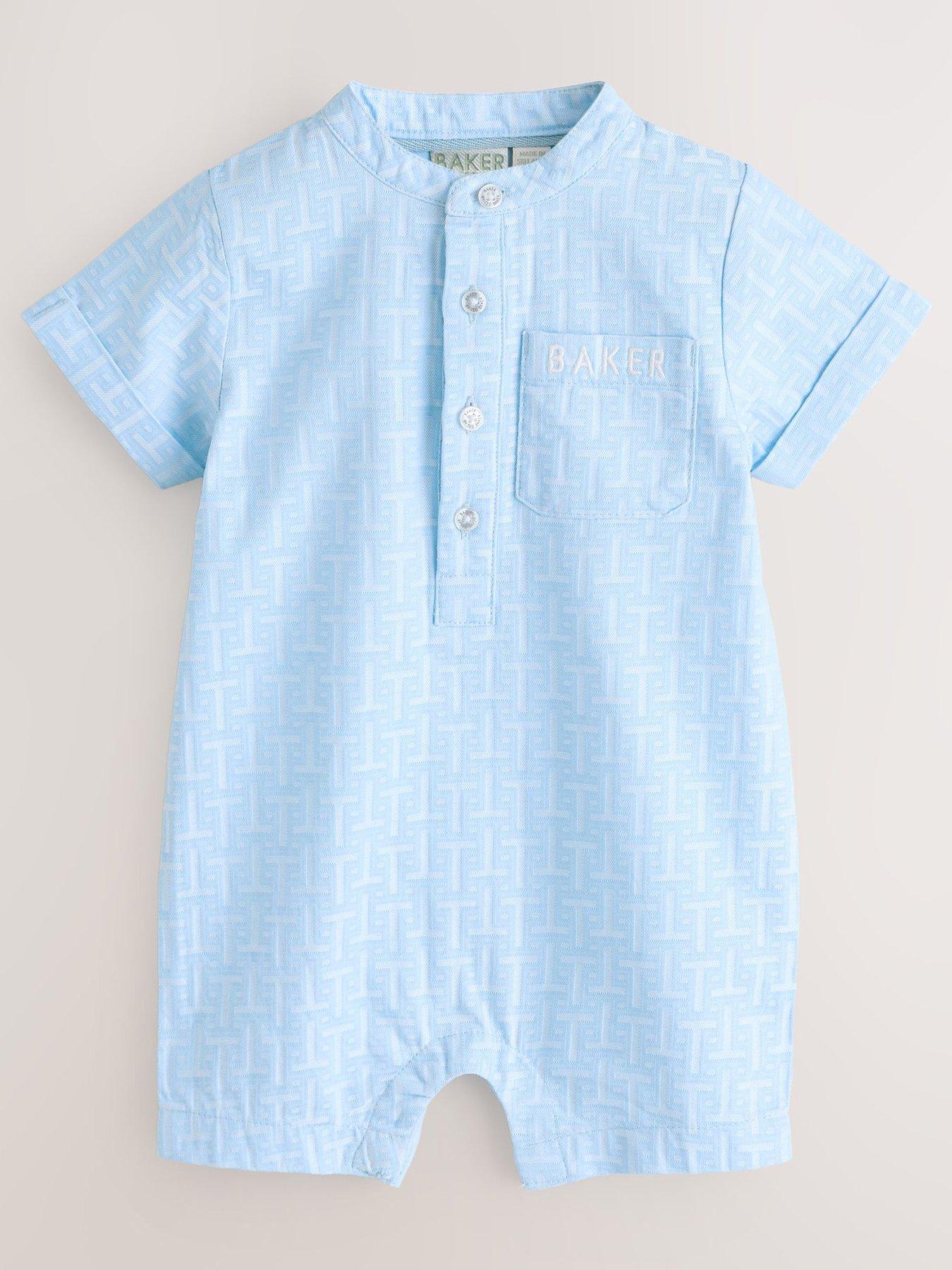Ted Baker Baby Boys Short Sleeve All-In-One Romper Suit - Blue