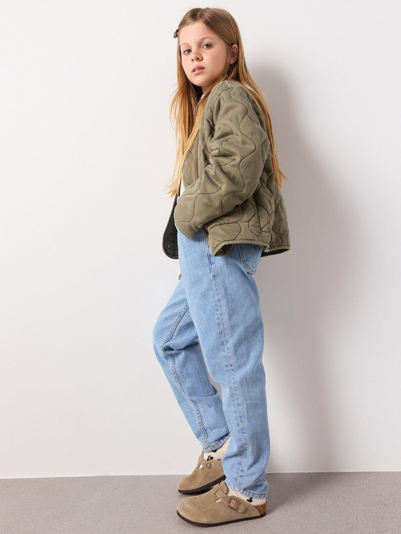 Image 1 of 7 of Mango Girls Paper Bag Regular Jeans - Blue