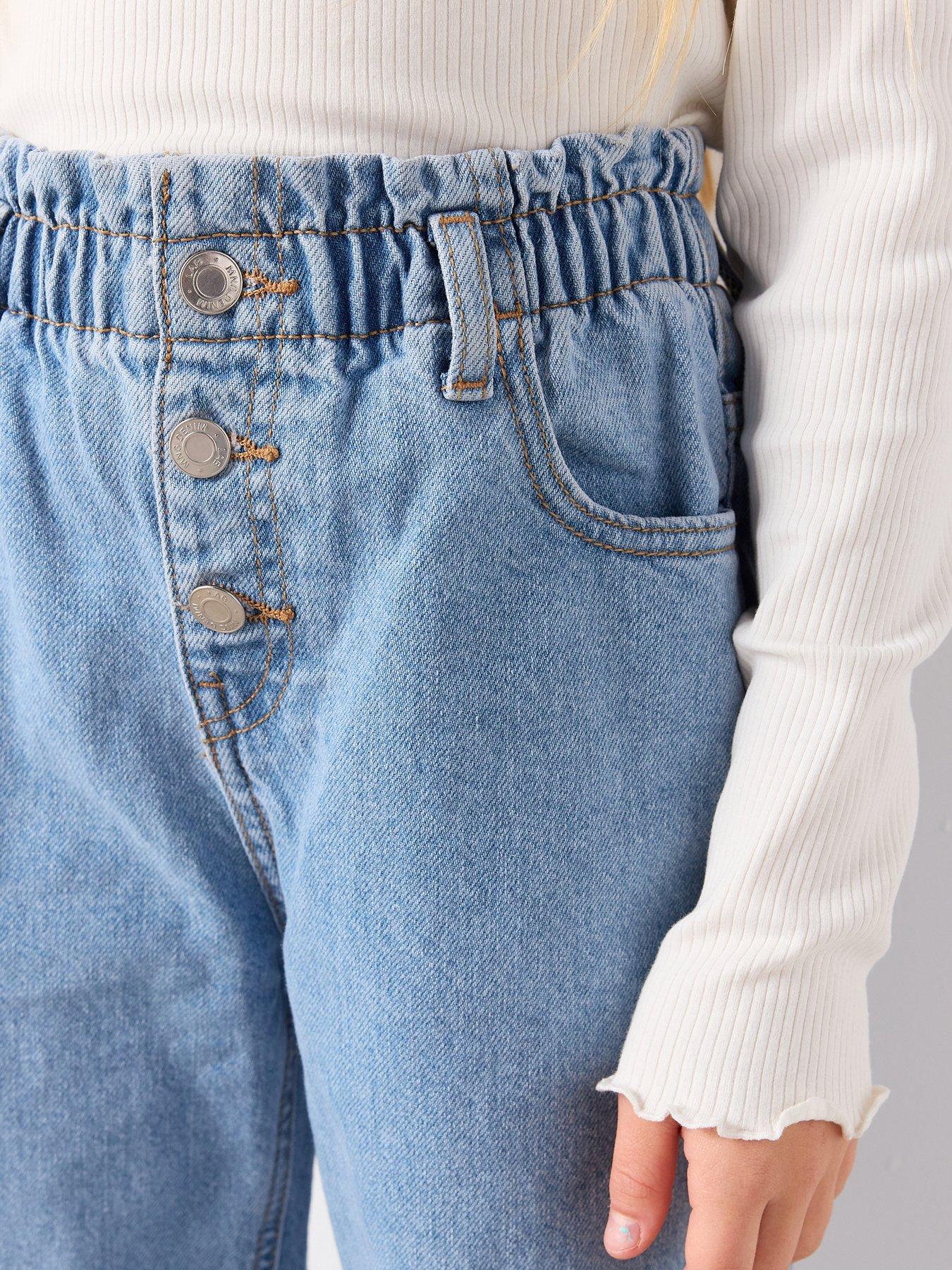 Image 4 of 7 of Mango Girls Paper Bag Regular Jeans - Blue