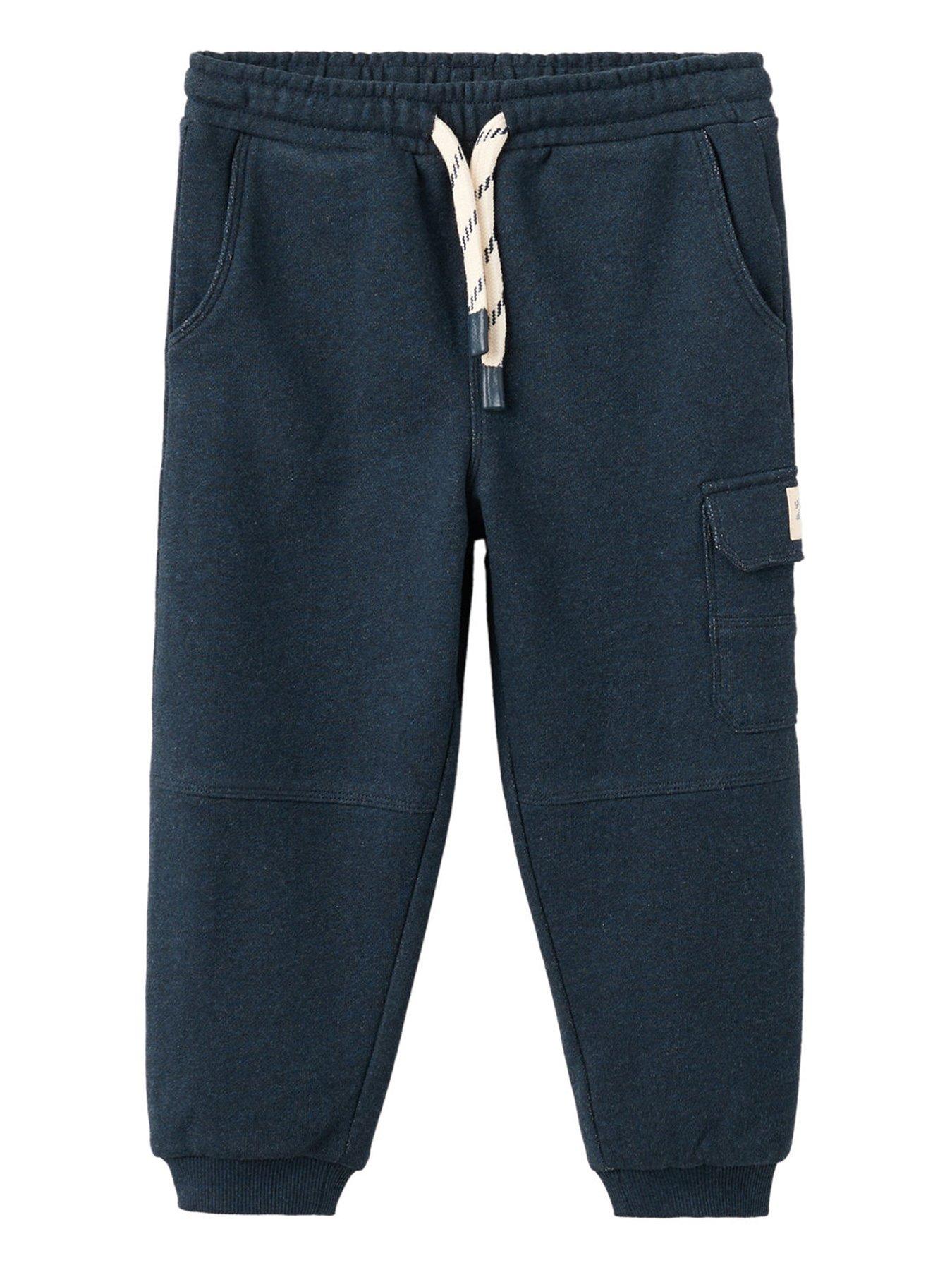 front image of mango-younger-boys-cuffed-joggers-navy