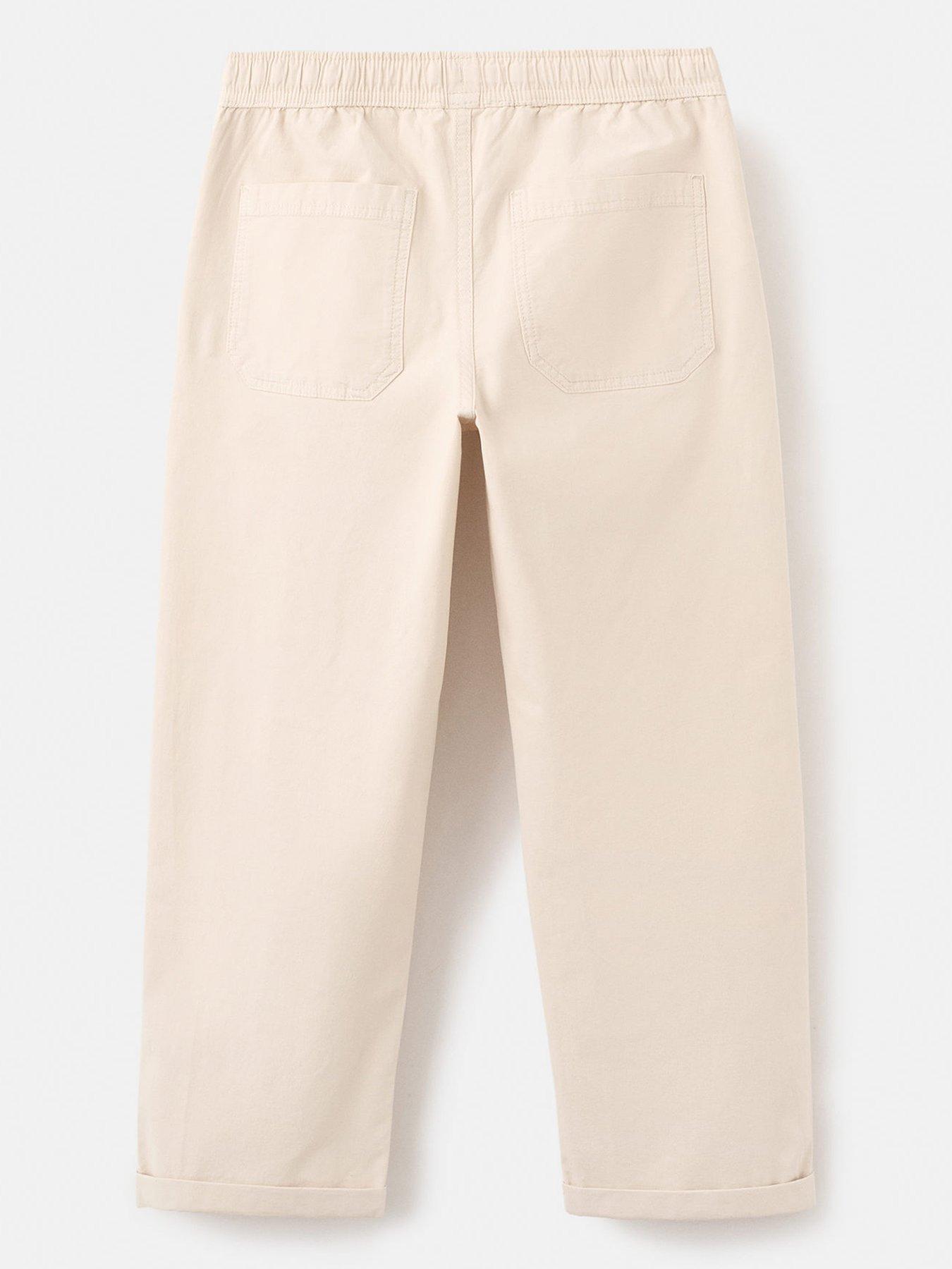  image of mango-boys-elasticated-waist-chino-trousers-beige