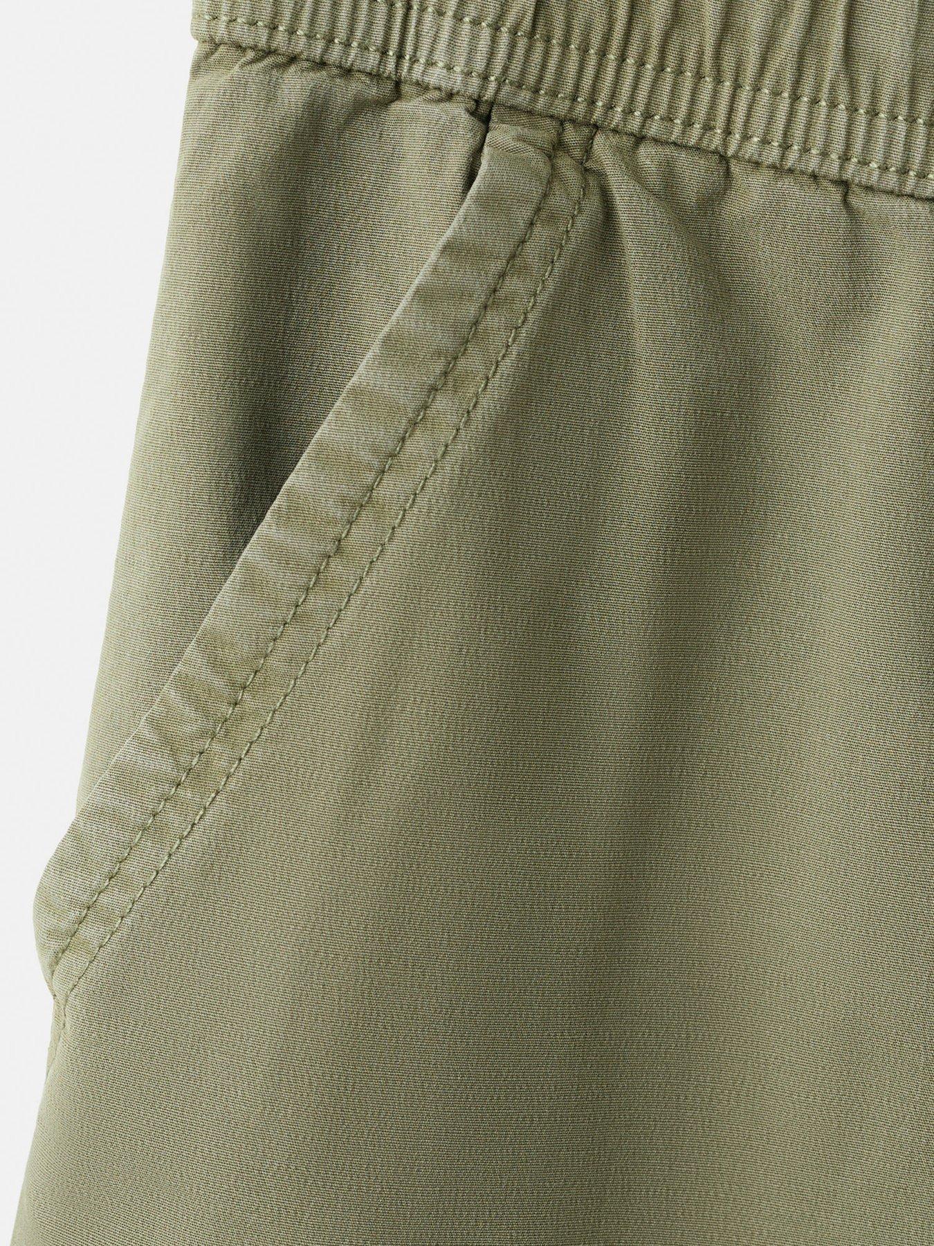  image of mango-boys-elasticated-waist-chino-trousers-khaki