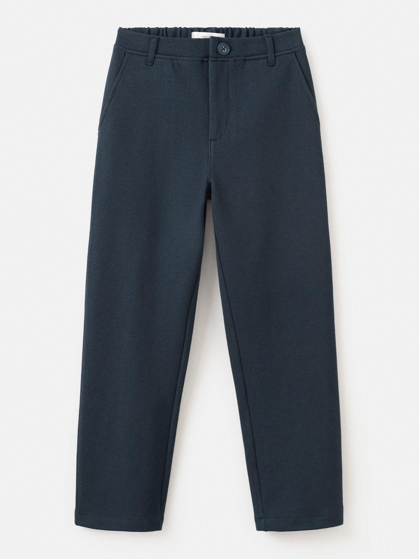  image of mango-boys-pique-suit-trousers-navy