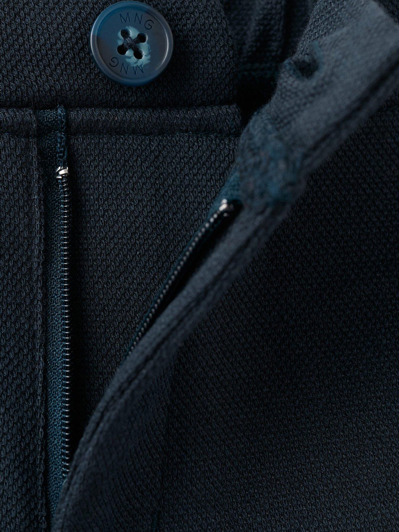  image of mango-boys-pique-suit-trousers-navy