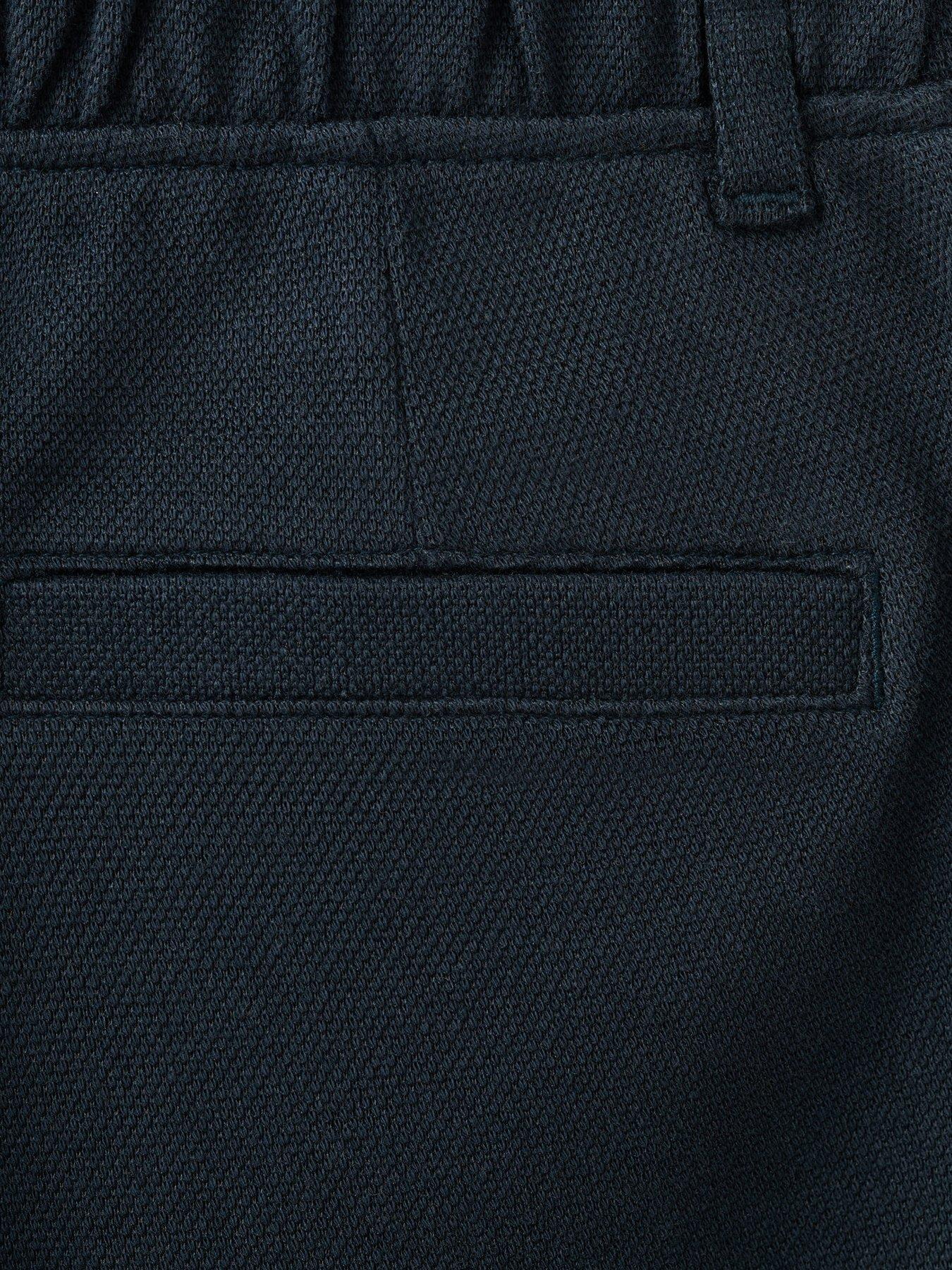  image of mango-boys-pique-suit-trousers-navy
