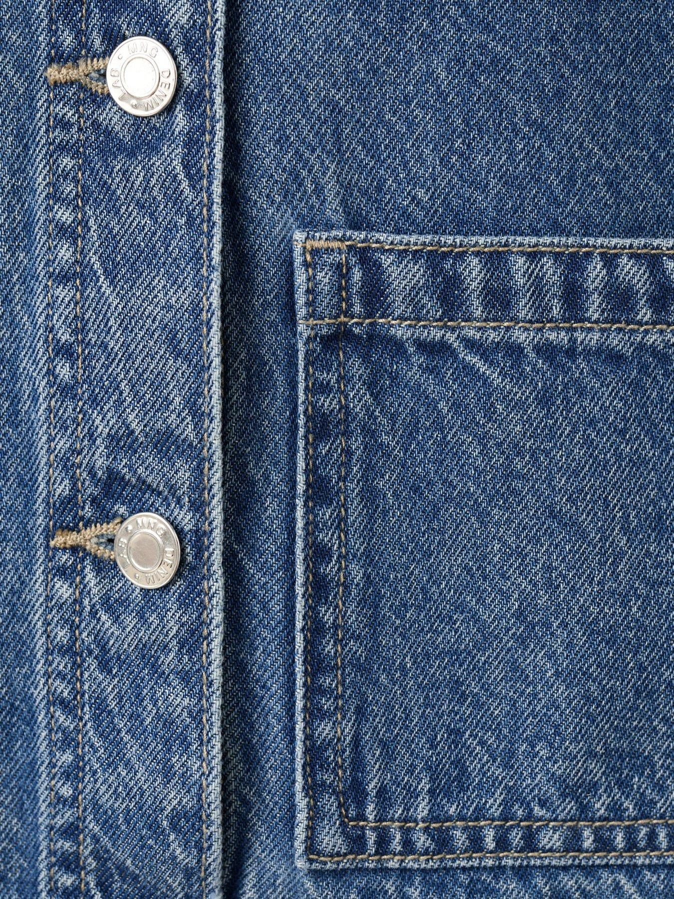 Image 3 of 4 of Mango Girls Flower Patch Denim Jacket - Blue