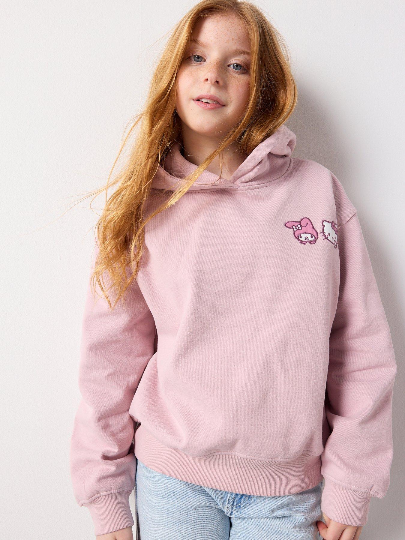 Mango Girls Hello Kitty Back Print Hoodie - Pink