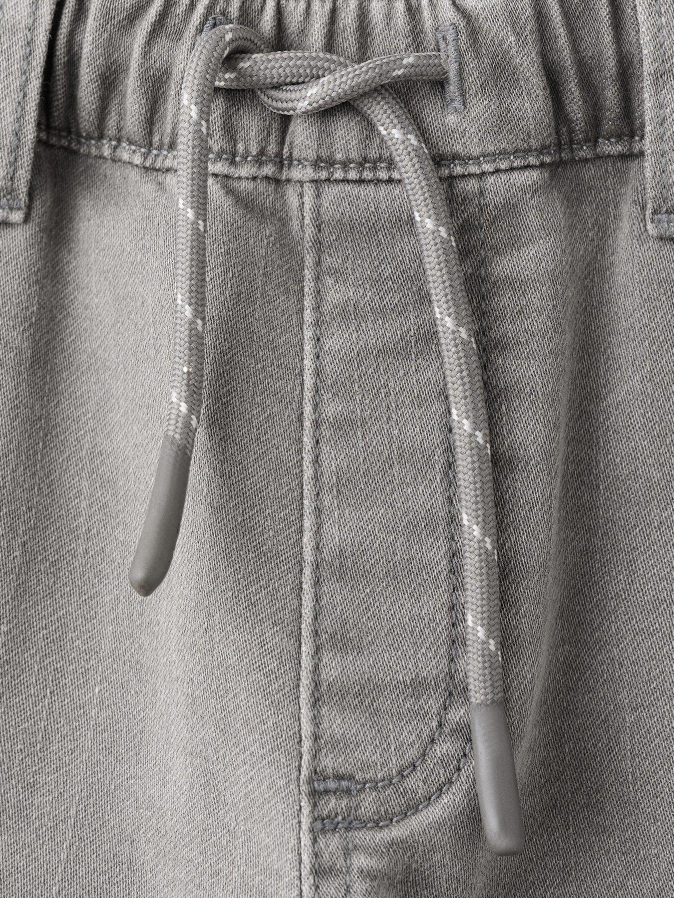  image of mango-boys-elasticated-waistband-denim-jeans-grey