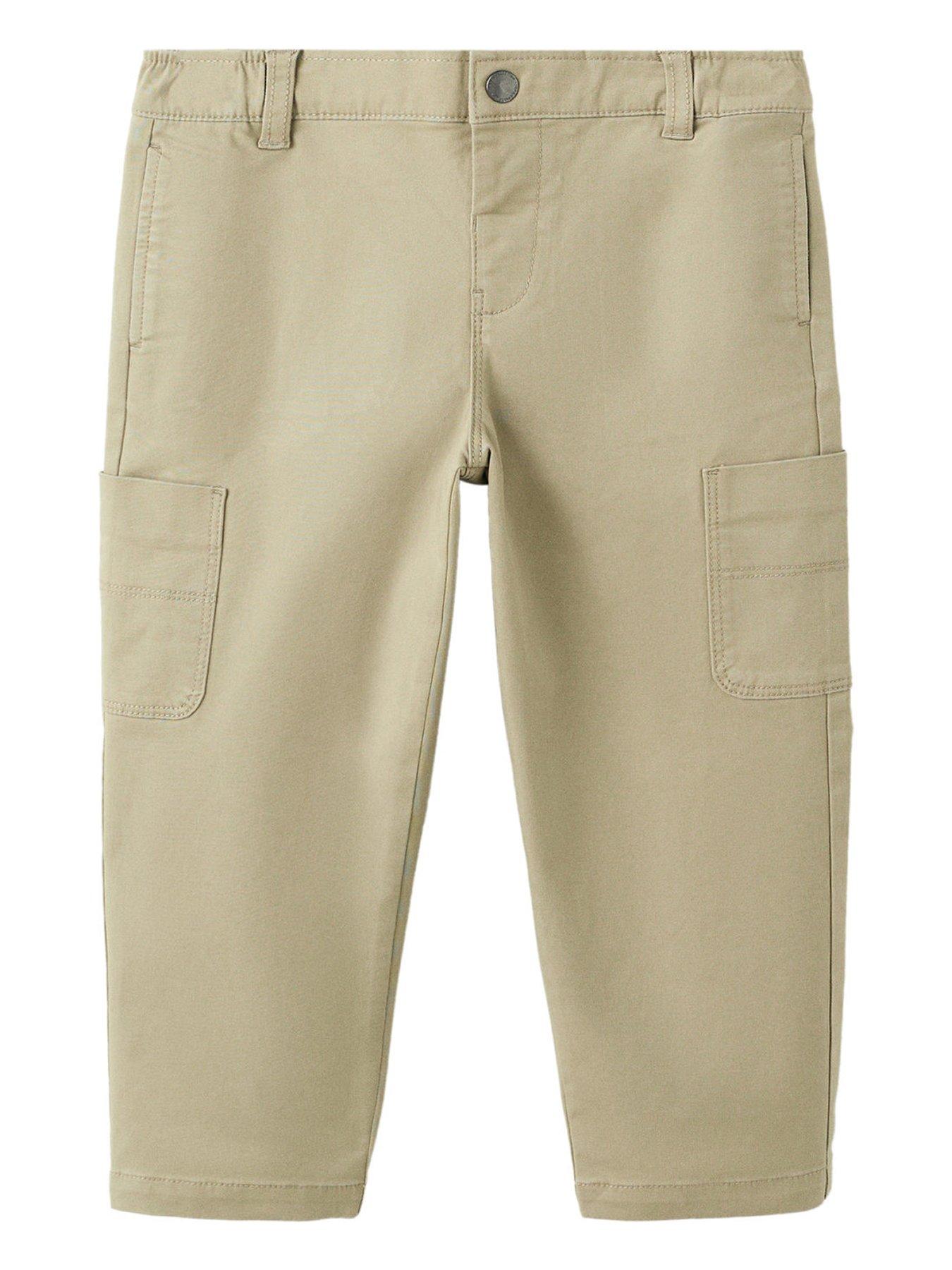 Image 1 of 4 of Mango Younger Boys Elasticated Waist Combat Trousers - Green