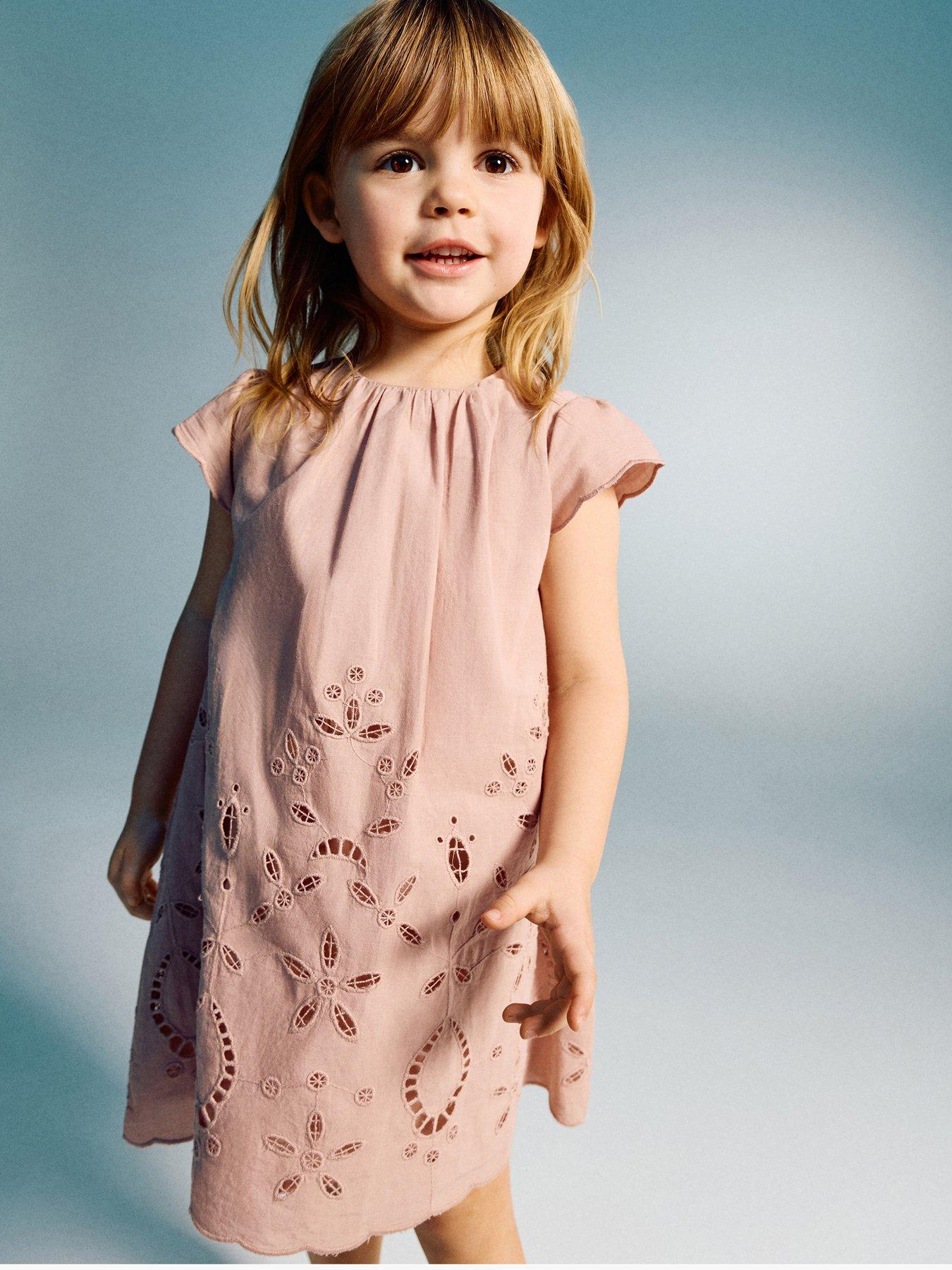 Mango Younger Girls Cutwork Occasion Dress - Pink