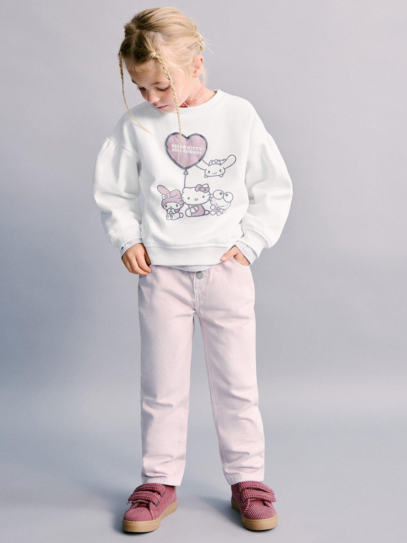 front image of mango-younger-girls-hello-kitty-sweatshirt-light-cream