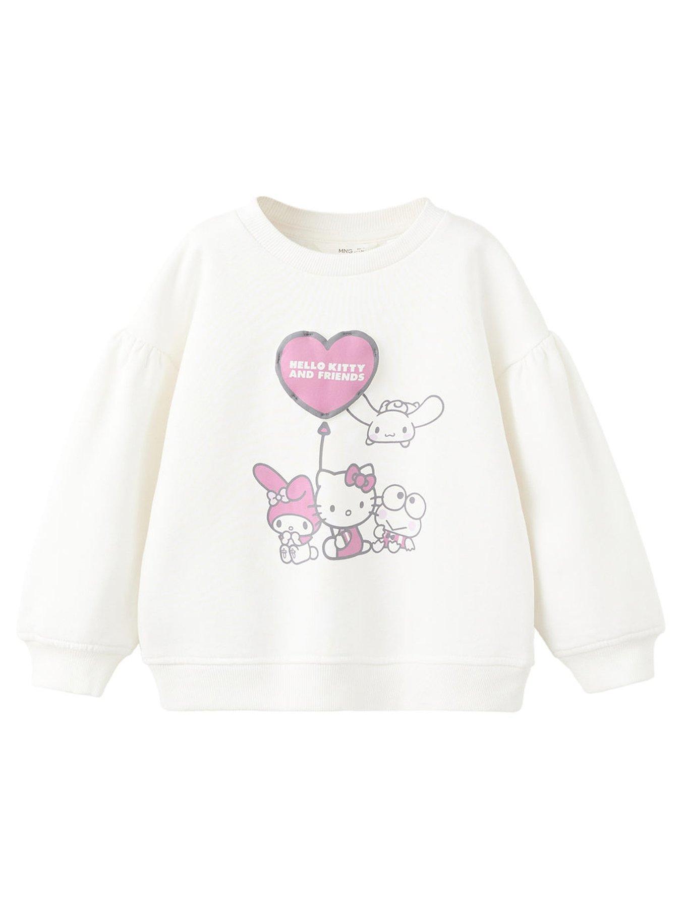 stillFront image of mango-younger-girls-hello-kitty-sweatshirt-light-cream