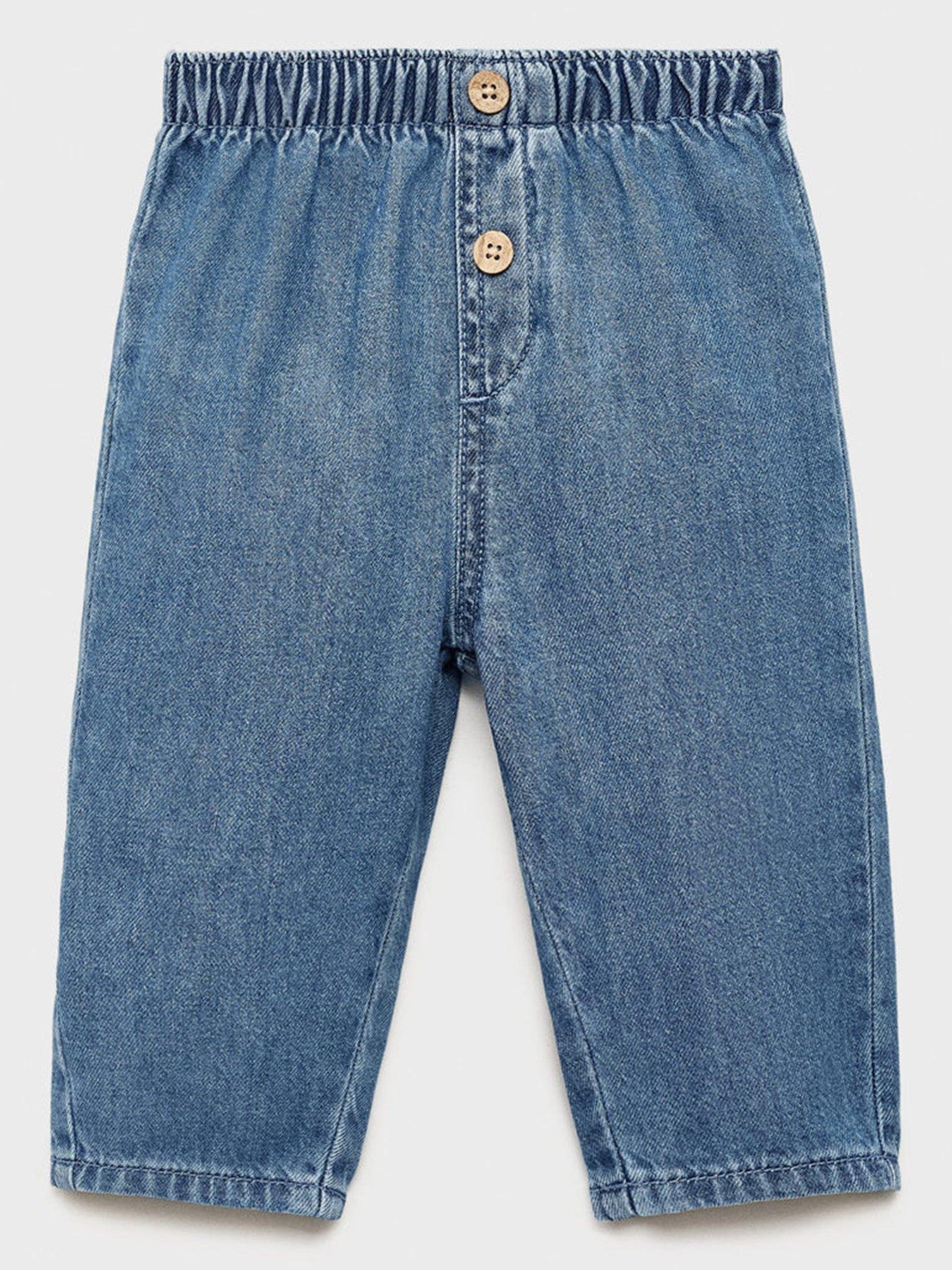Image 1 of 4 of Mango Baby Unisex Pull On Soft Denim Jeans - Blue