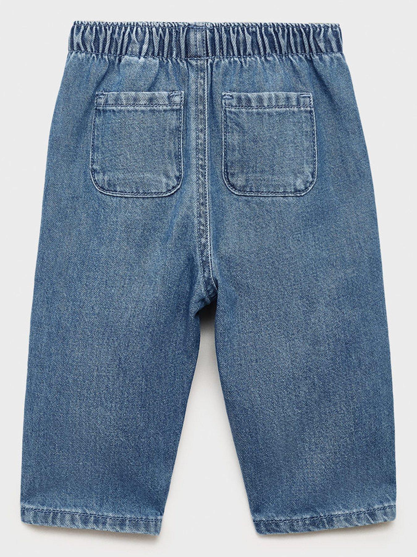 Image 2 of 4 of Mango Baby Unisex Pull On Soft Denim Jeans - Blue