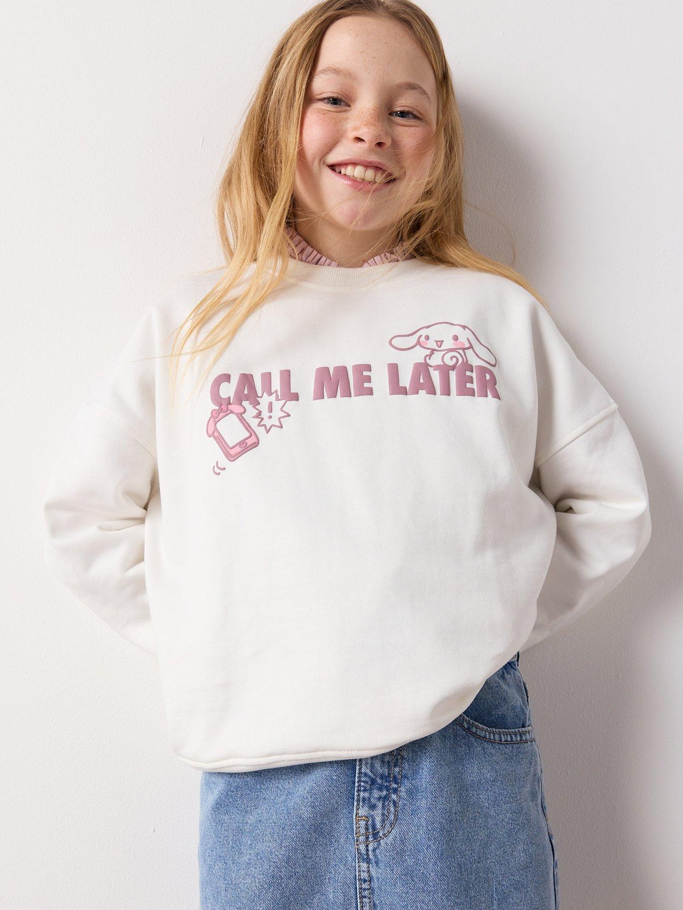 Image 5 of 7 of Mango Girls Hello Kitty Print Sweatshirt - Light Cream