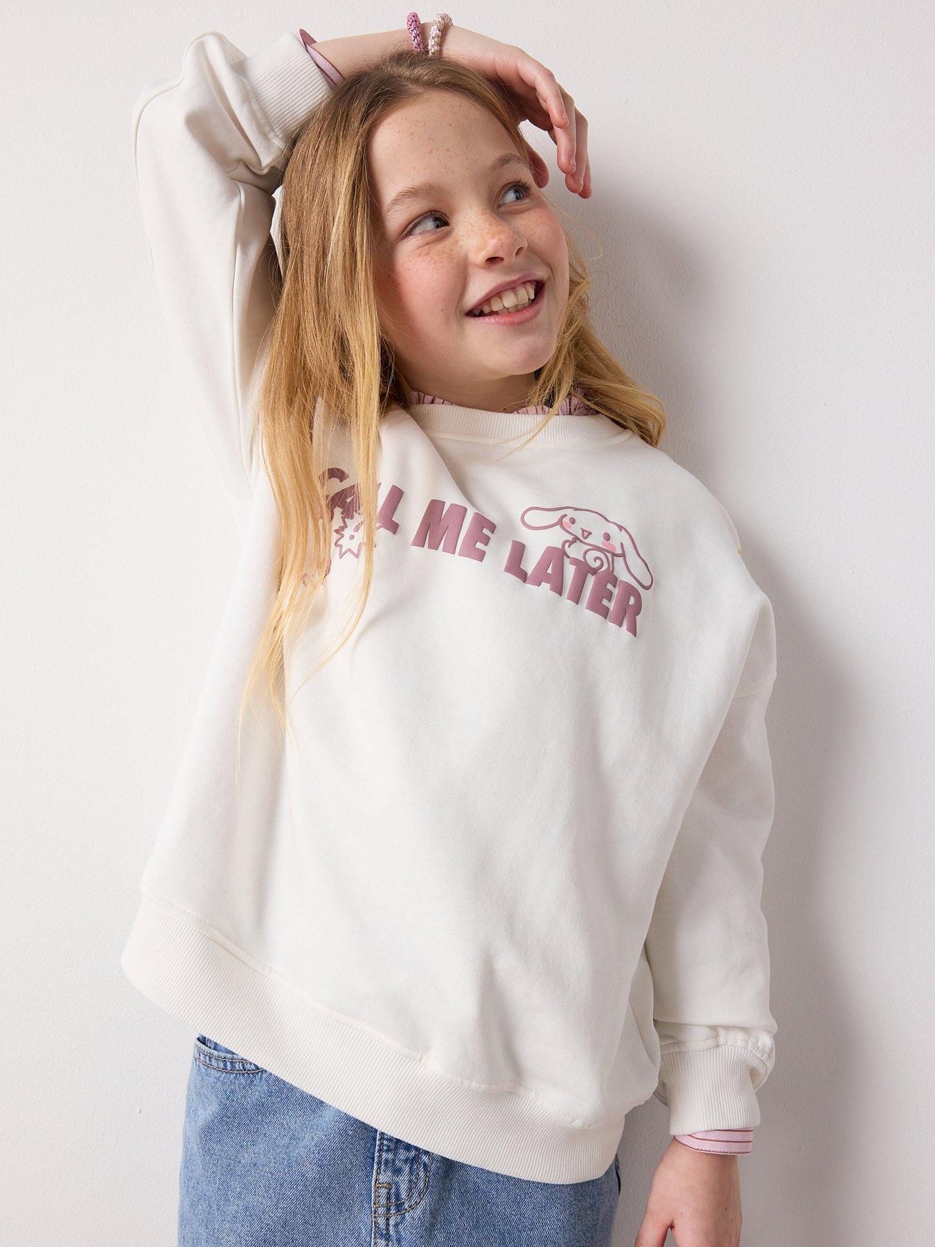 Image 6 of 7 of Mango Girls Hello Kitty Print Sweatshirt - Light Cream