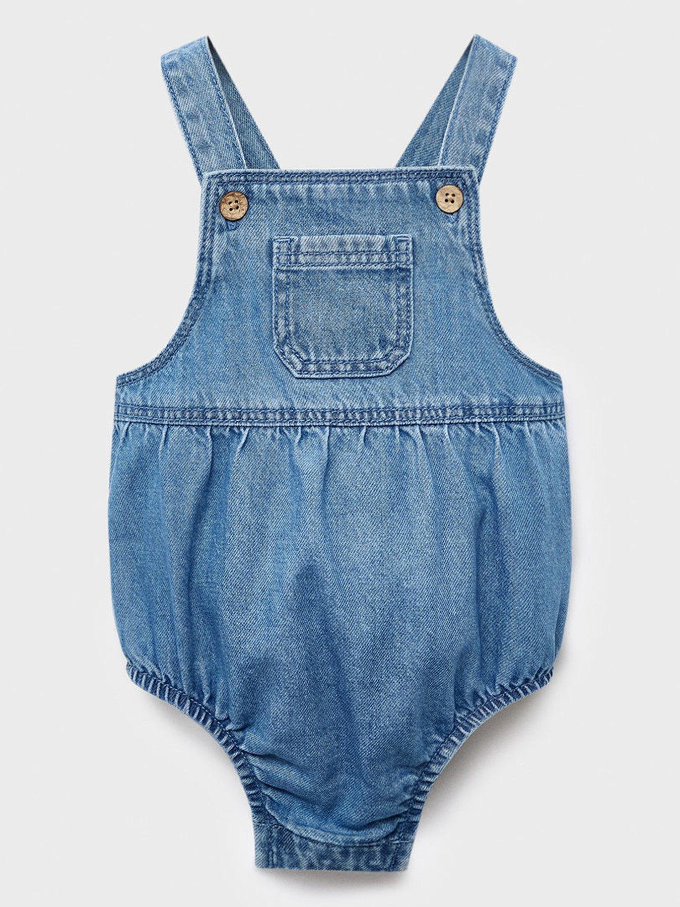 Mango Baby Unisex Soft Denim Romper - Blue