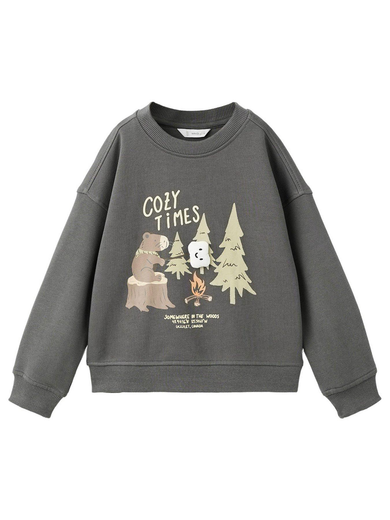 Mango Younger Boys Cozy Times Sweatshirt - Dark Grey