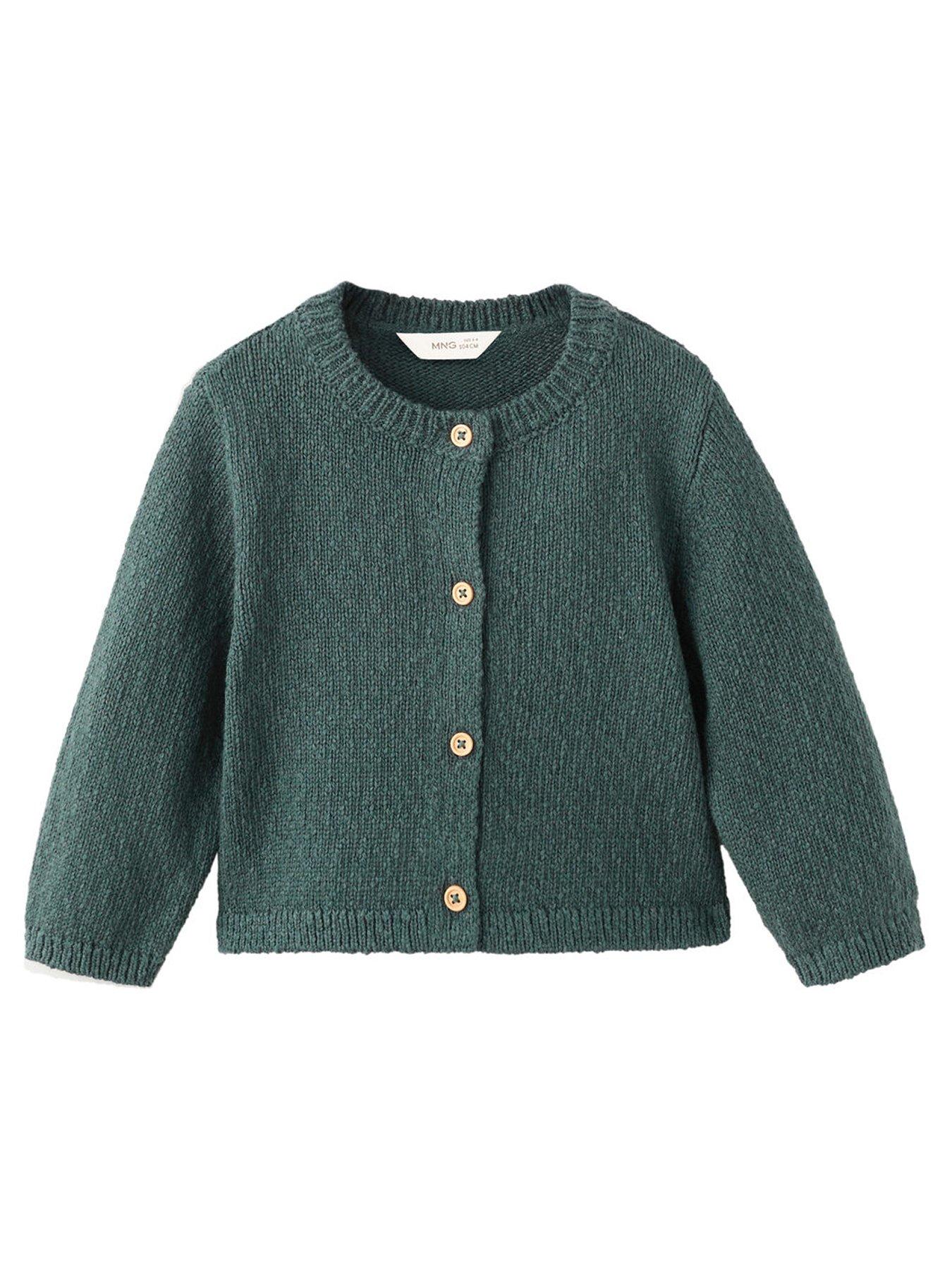 Mango Baby Unisex Knitted Cardigan - Green