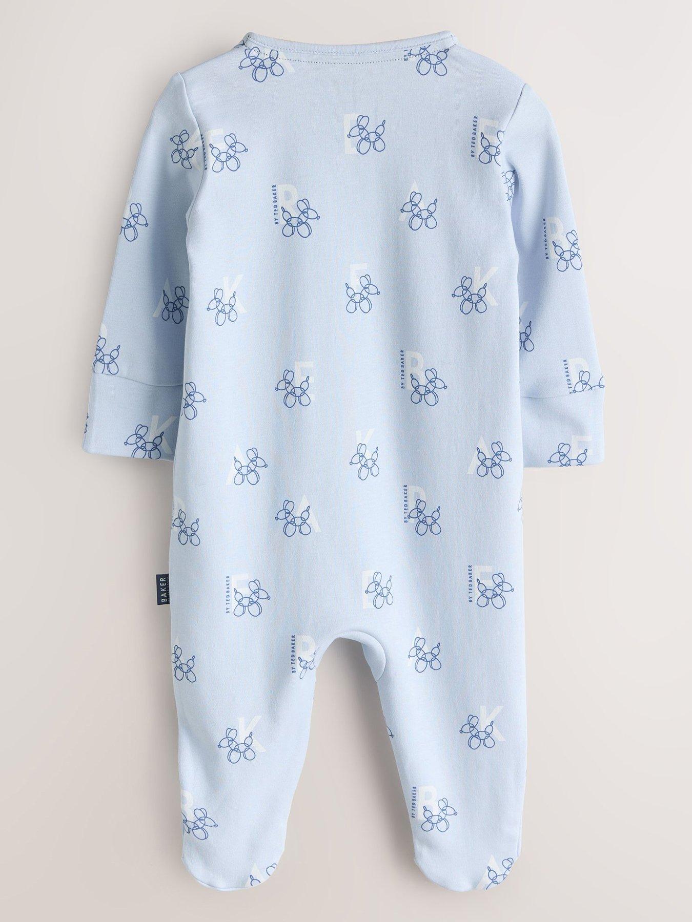  image of ted-baker-baby-boys-3-pack-sleepsuits-blue