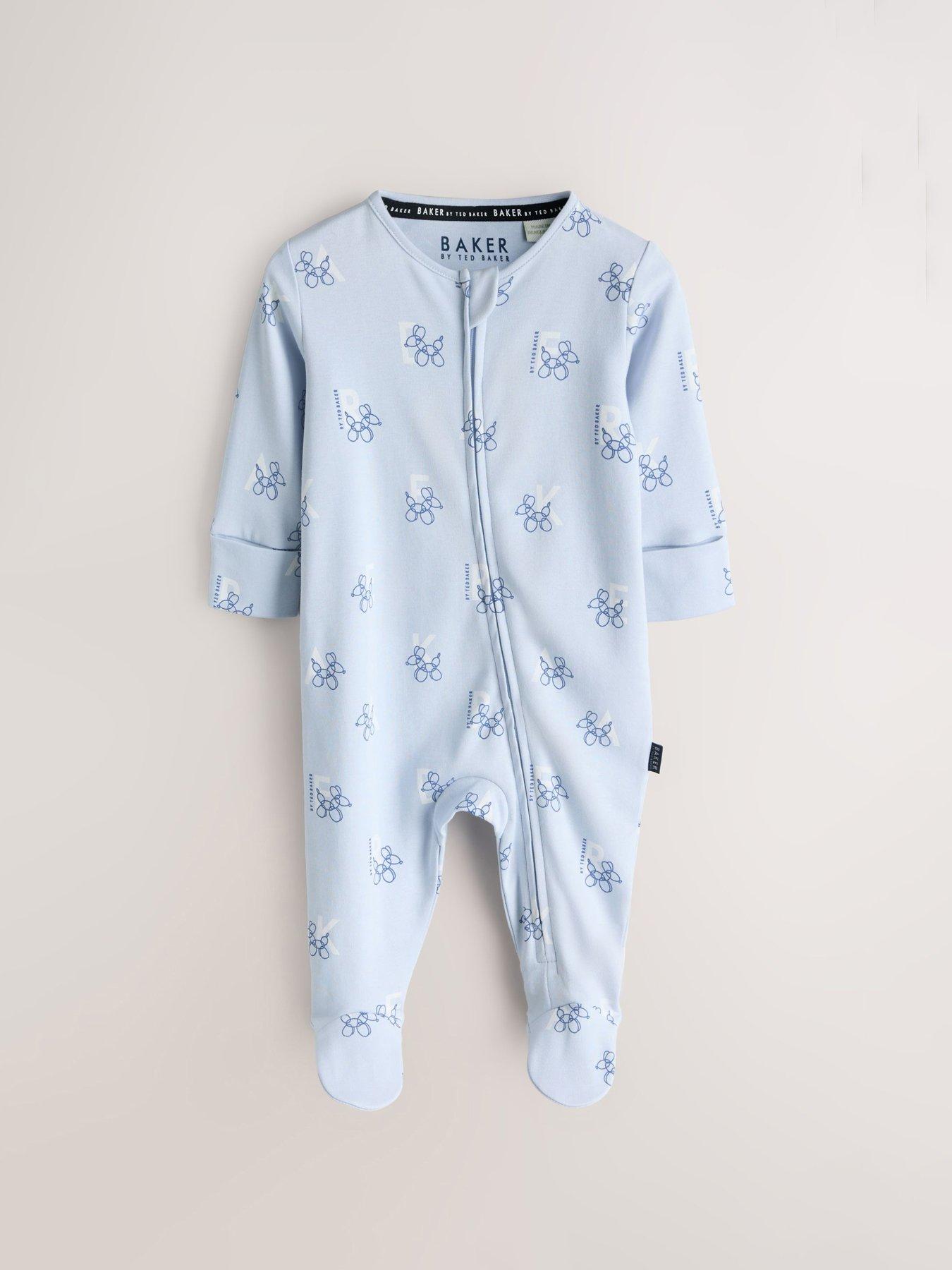  image of ted-baker-baby-boys-3-pack-sleepsuits-blue
