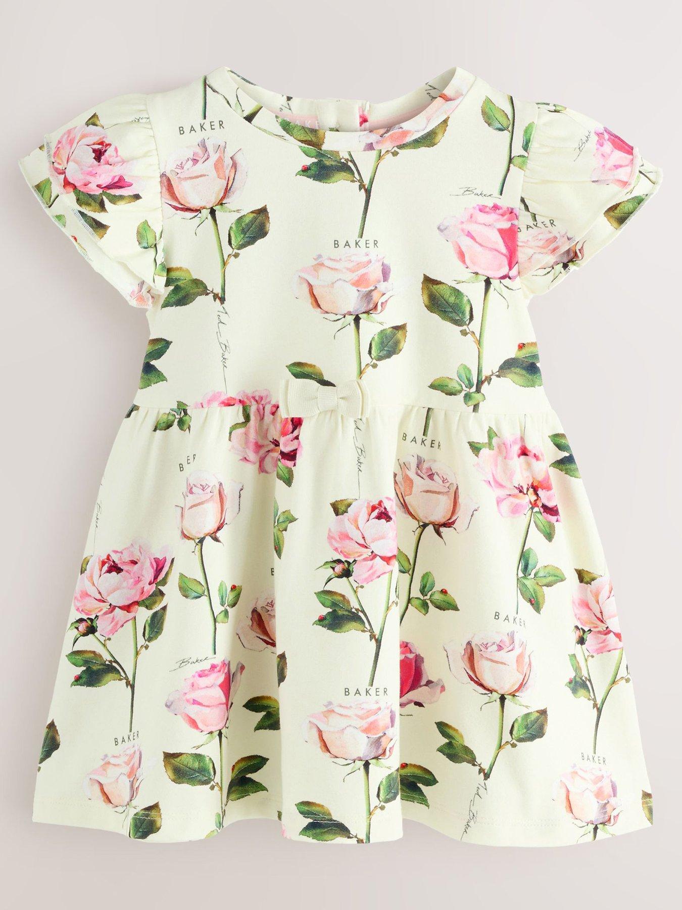 Image 1 of 6 of Ted Baker Younger Girls 2 Pack Floral &amp; Plain Dresses - Multi